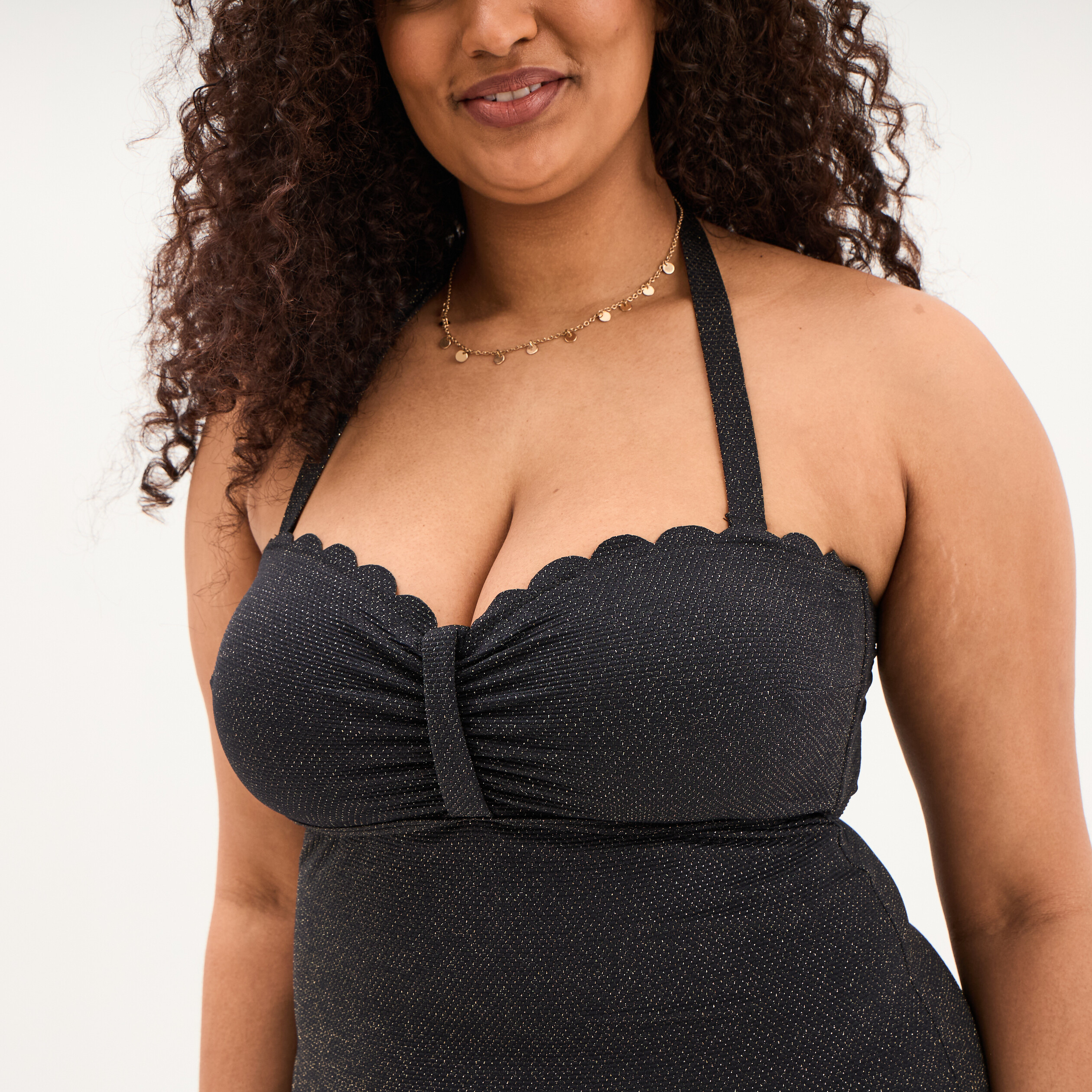 Maillot de bain une pi&egrave;ce balconnet noir femme grande taille