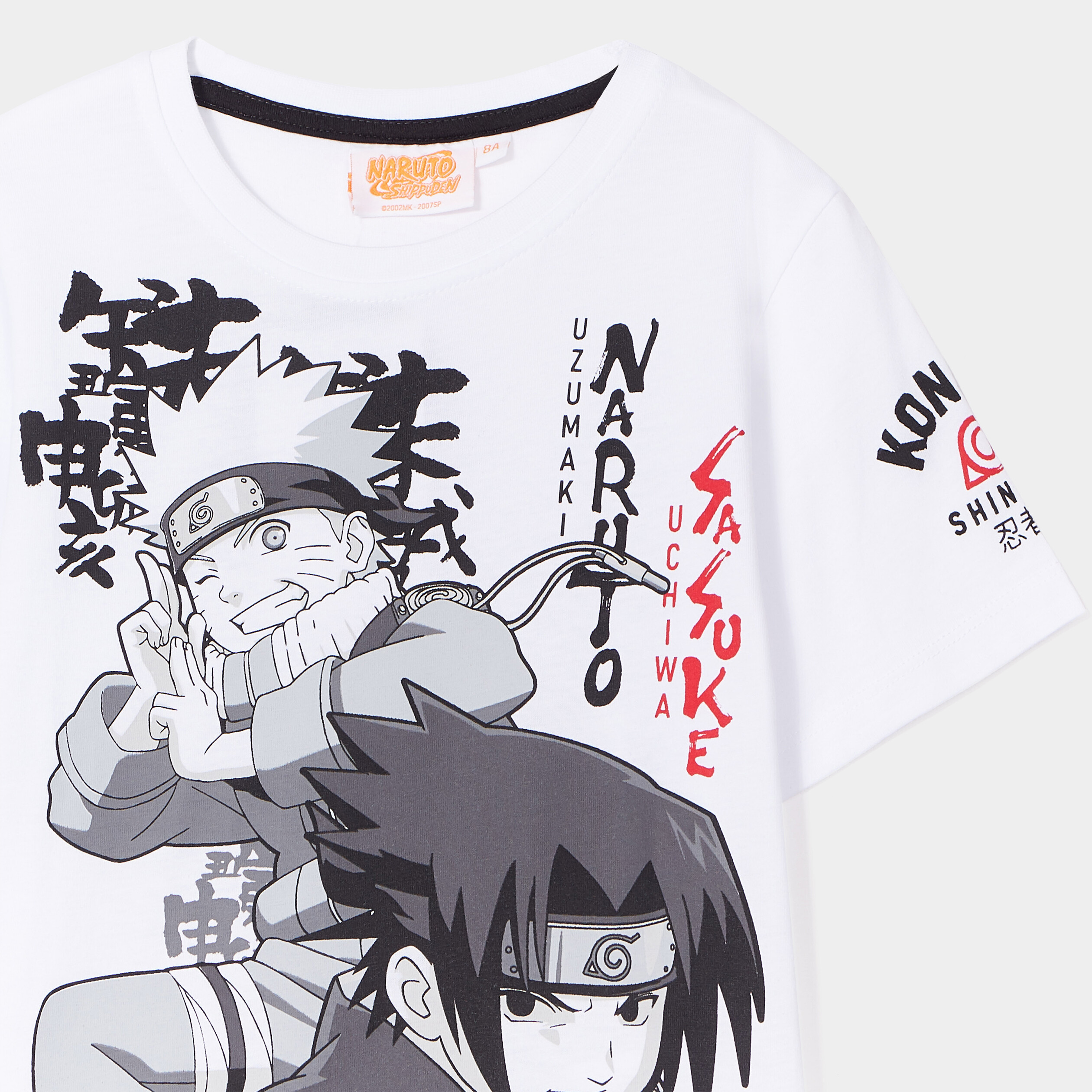 T-shirt manches courtes Naruto blanc garçon