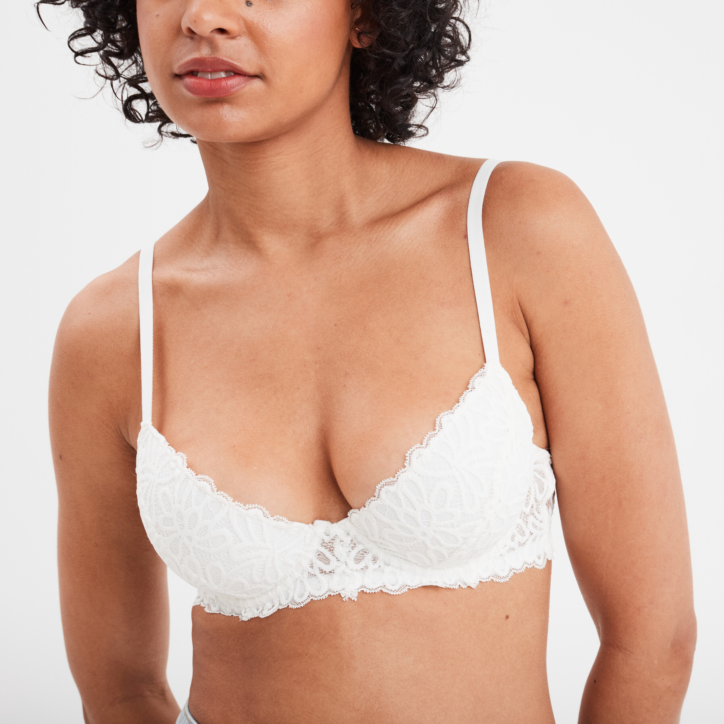 soutien gorge corbeille padde dentelle blanc femme Soutien-gorge corbeille paddé dentelle blanc femme