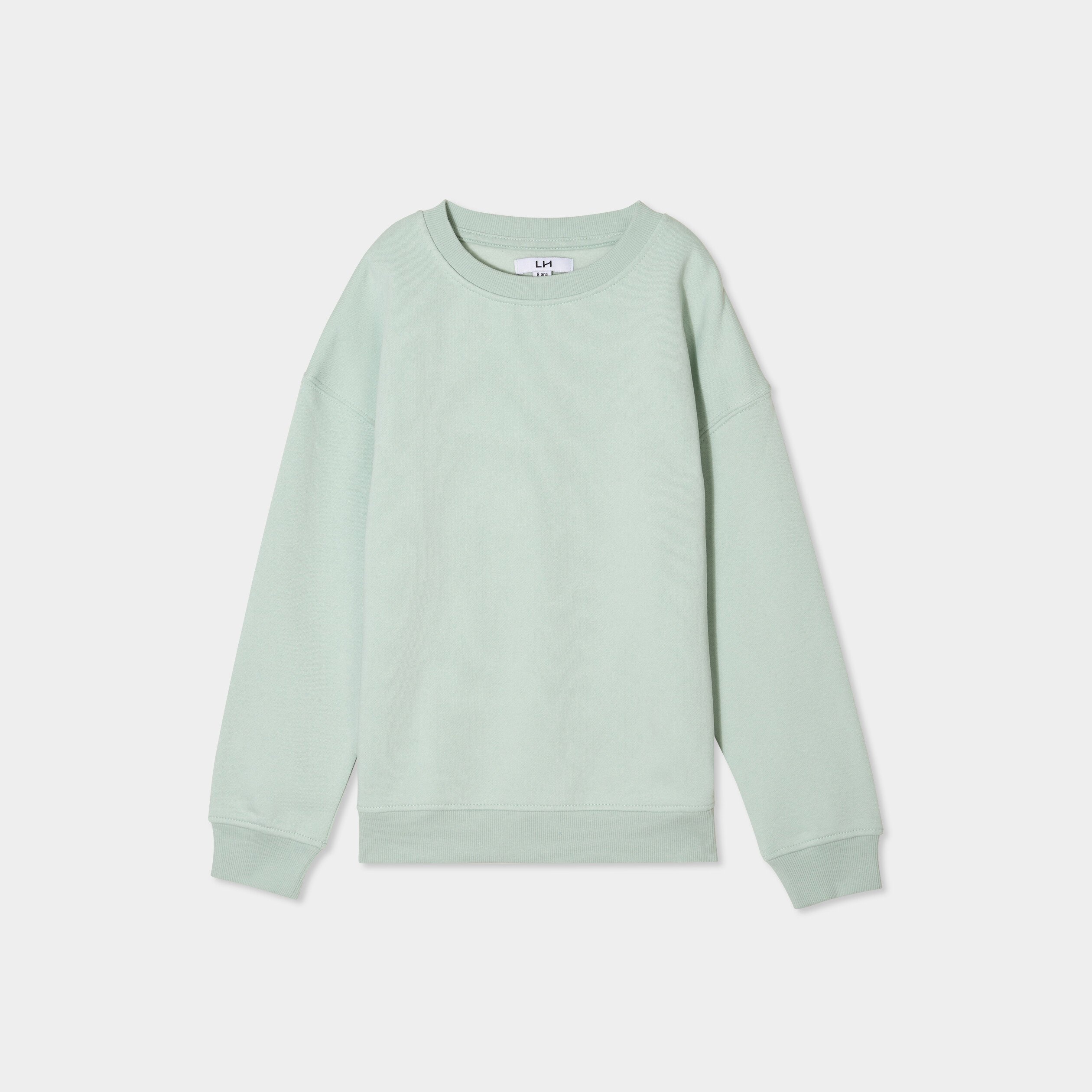 sweat oversize manches longues col rond vert pastel garcon Sweat oversize manches longues col rond vert pastel garçon