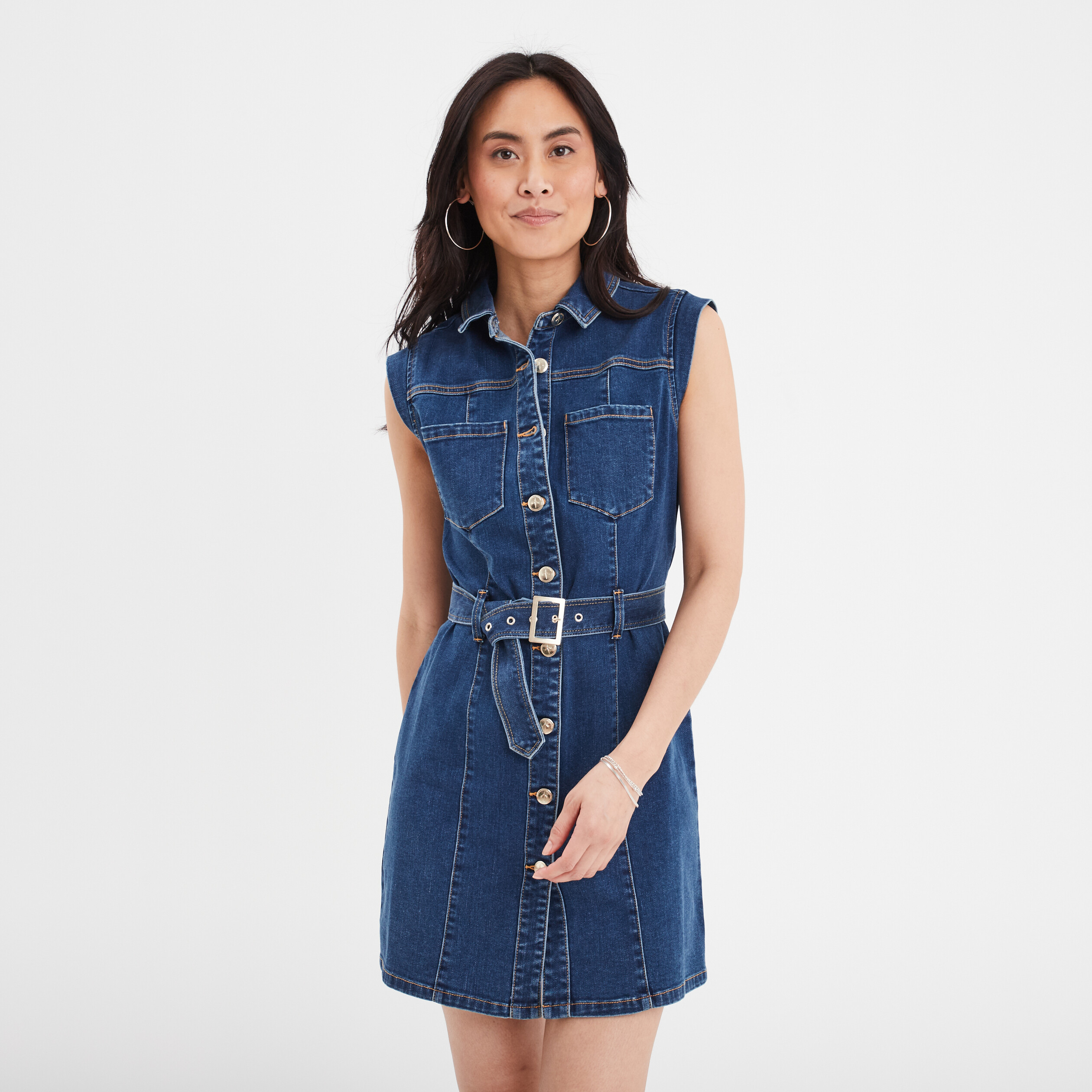 robe en jean ceinturee mosquitos denim double stone femme Robe en jean ceinturée Mosquitos denim double stone femme