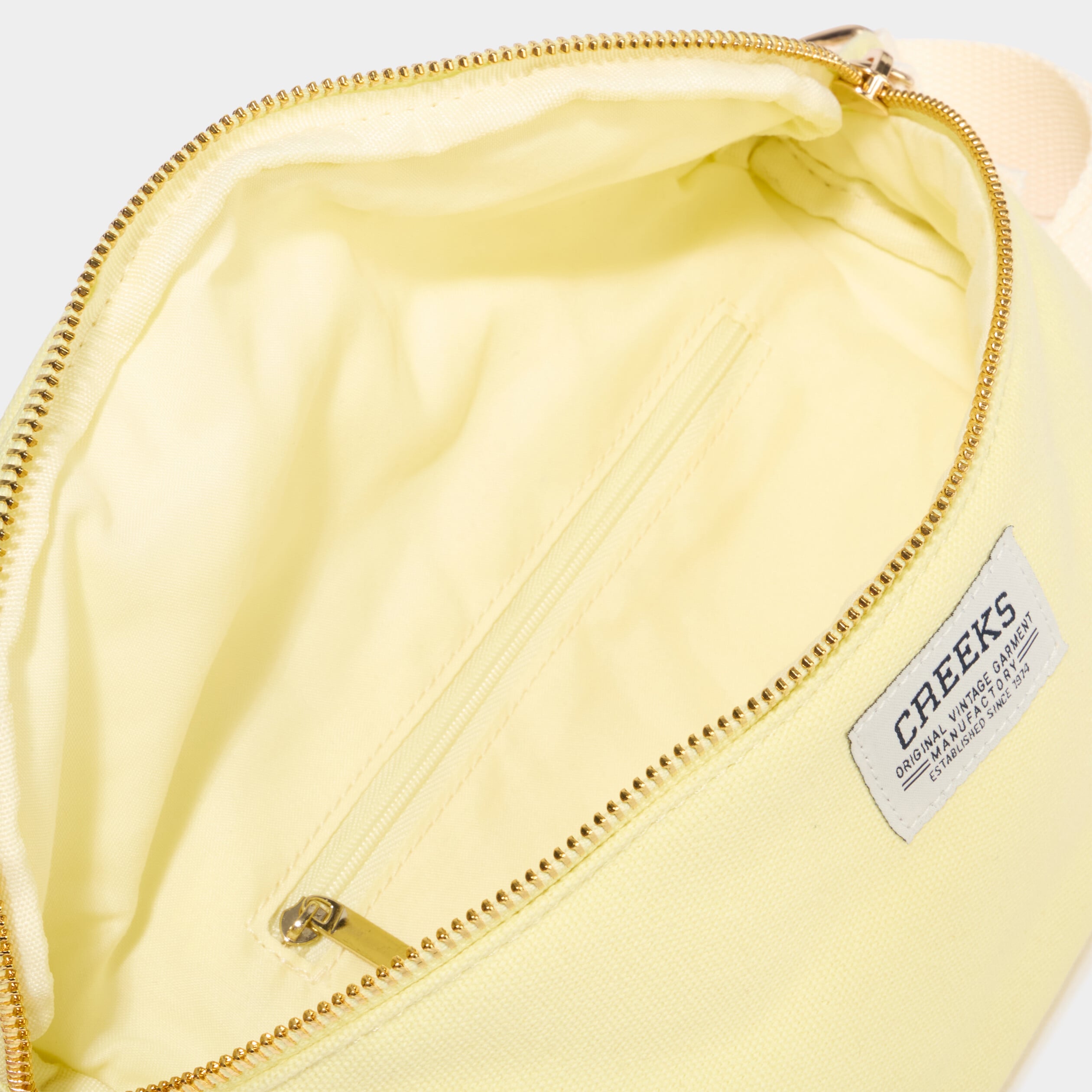 Sac banane bandouli&egrave;re en toile canvas jaune pastel femme