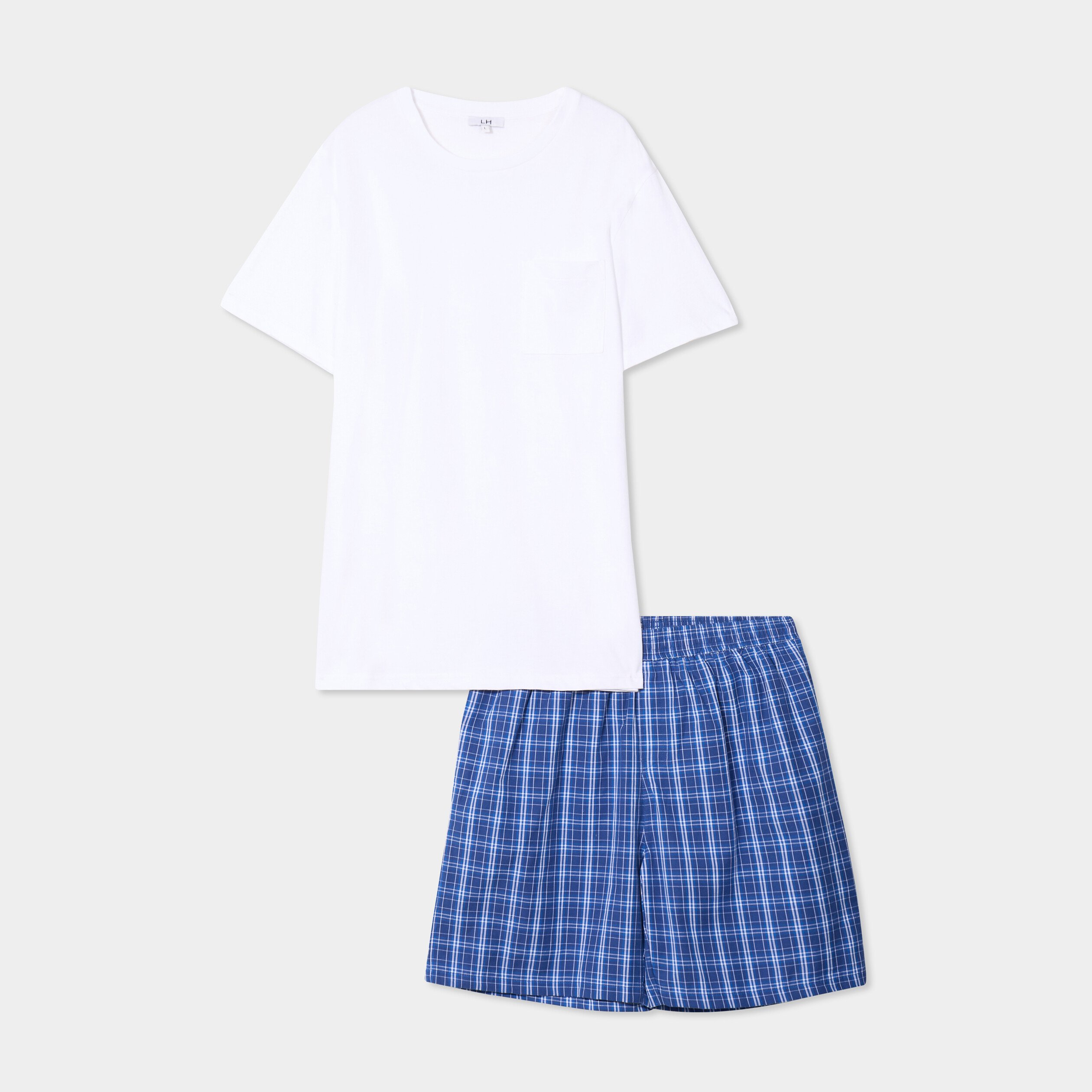 ensemble pyjama short et t shirt coton blanc homme Ensemble pyjama short et t-shirt coton blanc homme