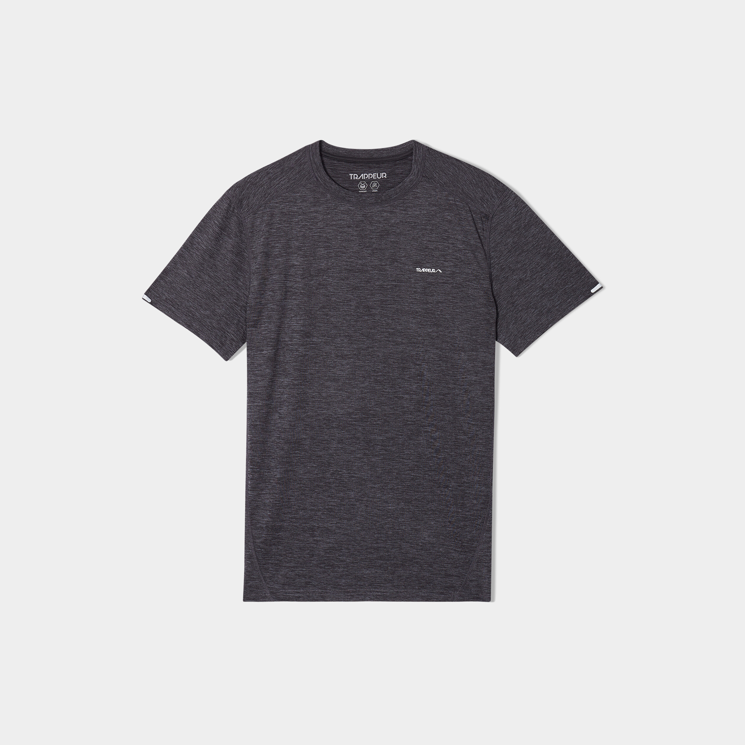 T-shirt technique outdoor l&eacute;ger Trappeur gris fonc&eacute; homme