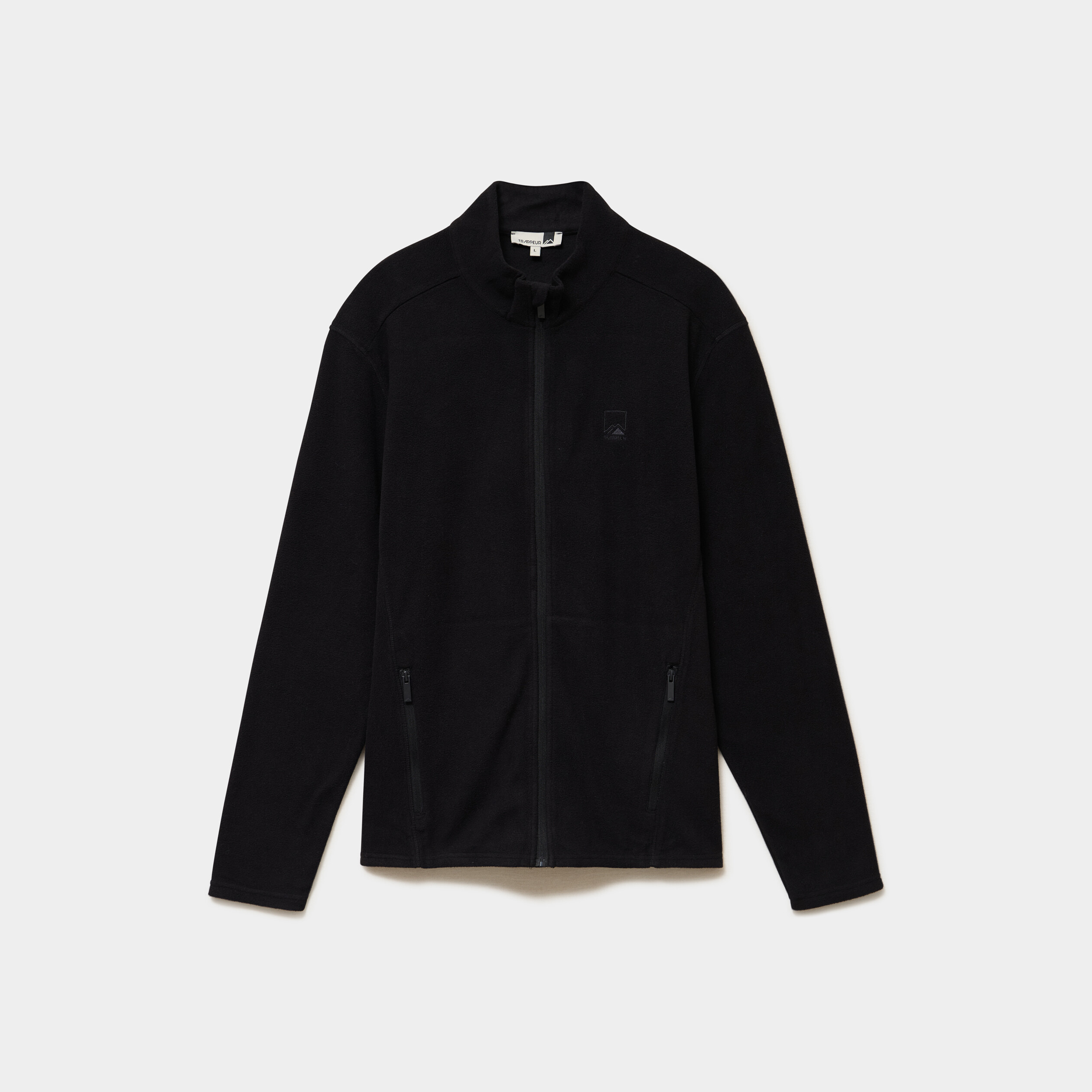 Gilet polaire zipp&eacute; manches longues noir homme