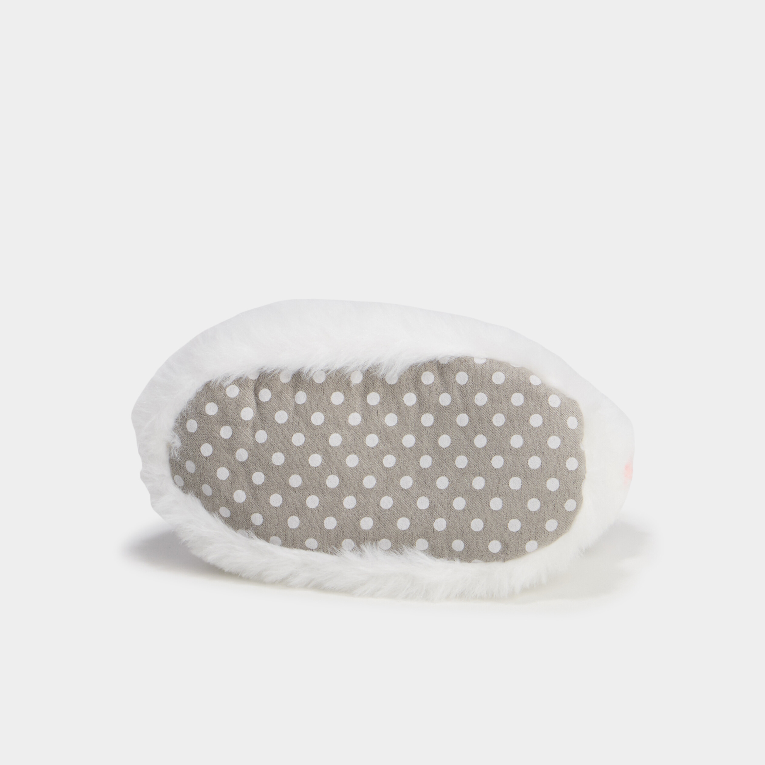 Mono chausson fausse fourrure blanc b&eacute;b&eacute; fille