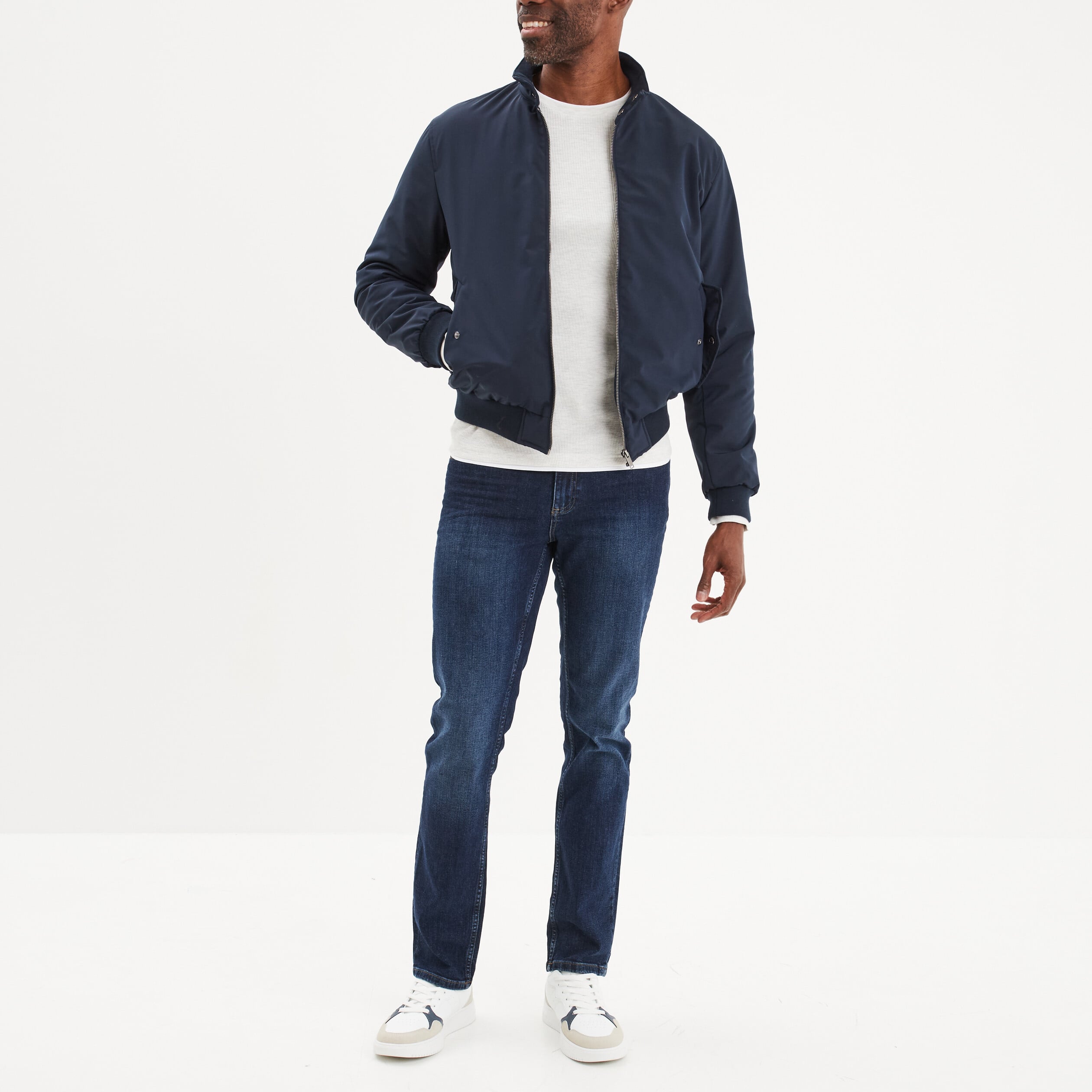 Jeans straight 5 poches denim stone homme