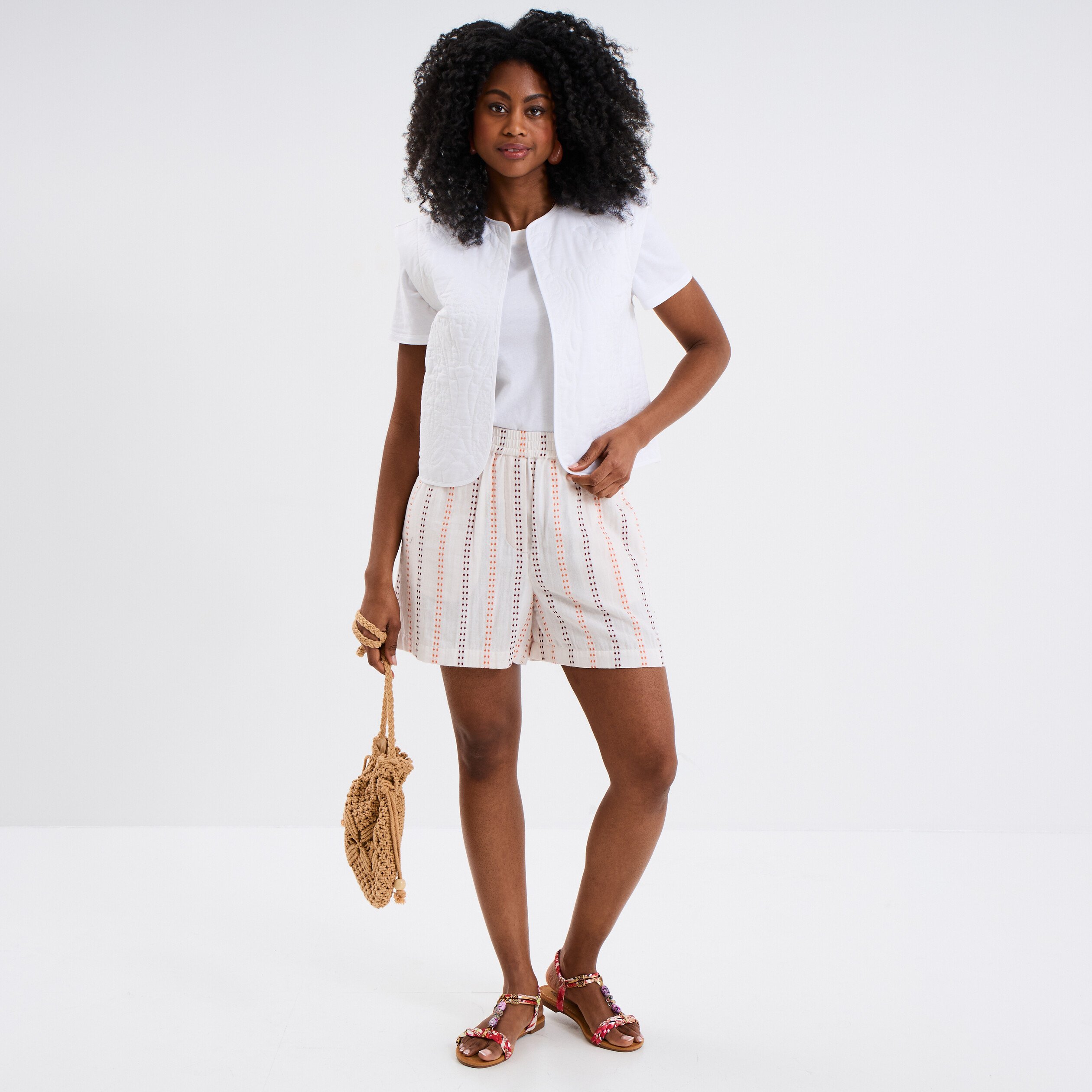 gilet matelasse sans manches blanc femme Gilet matelassé sans manches blanc femme