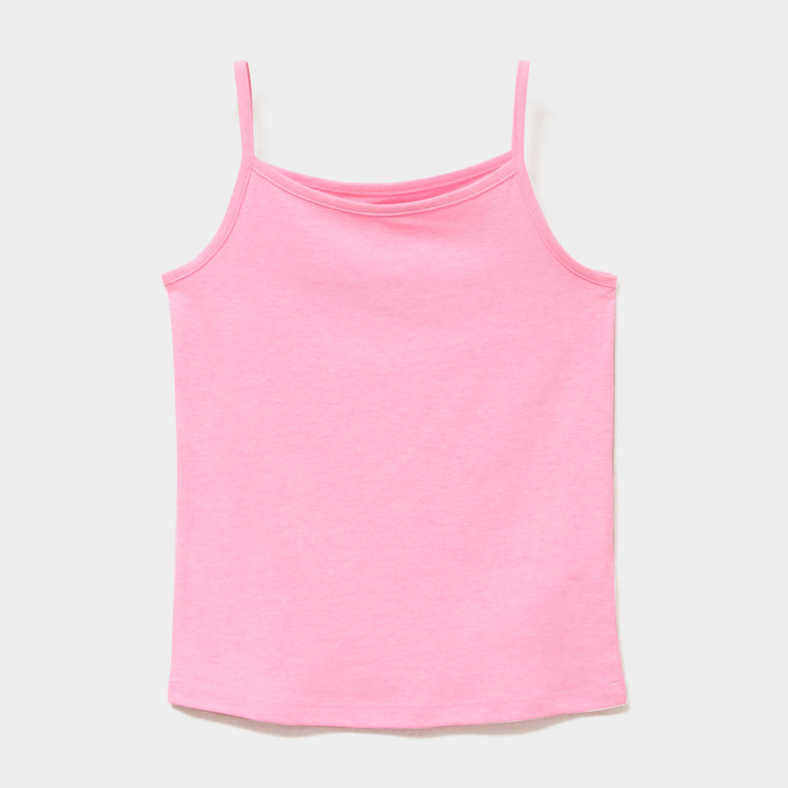 D&eacute;bardeur bretelles fines en coton rose fluo fille