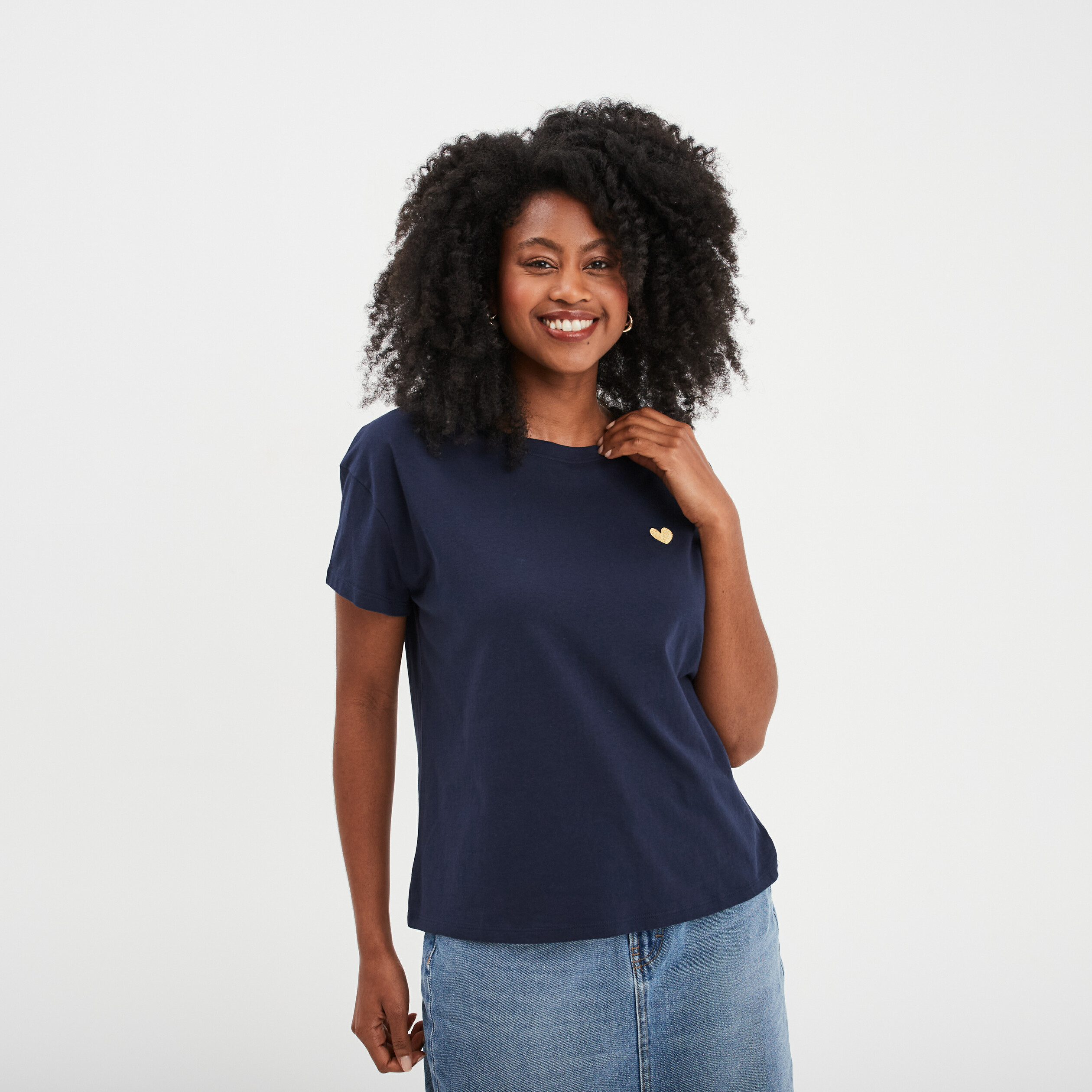 Tee shirt femme bleu marine shop