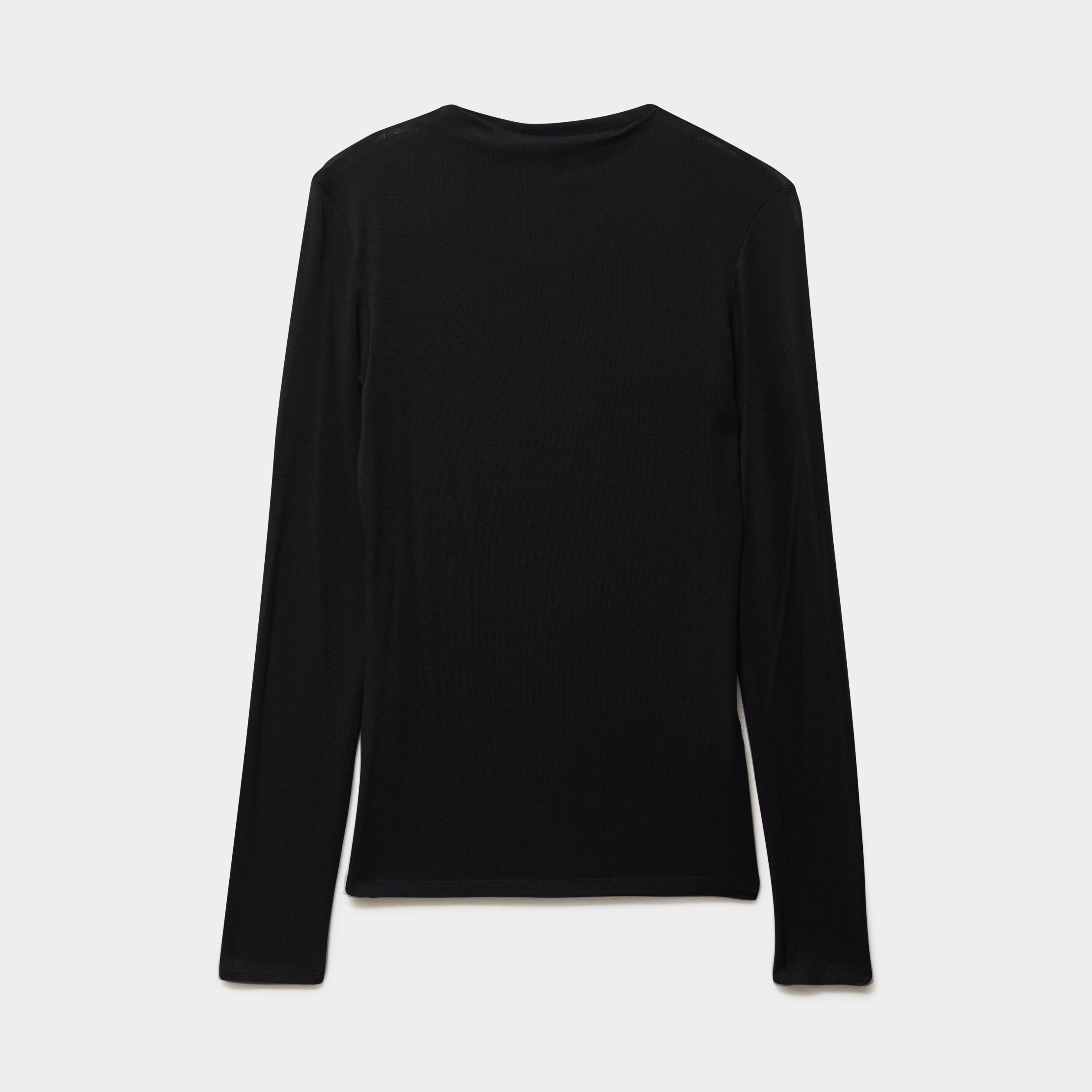 T-shirt cintr&eacute; col montant lyocell noir femme