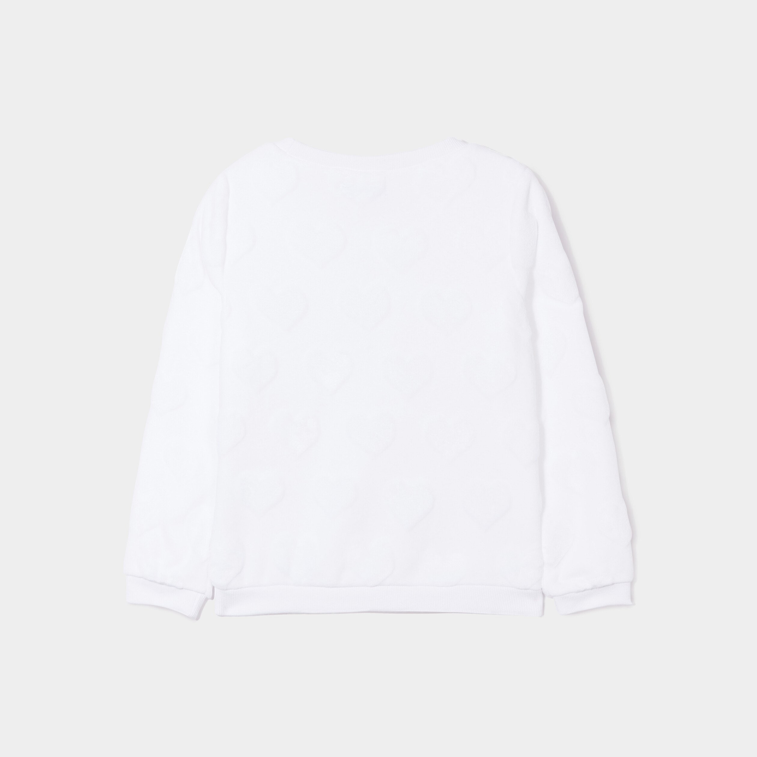 Sweat doux manches longues blanc fille