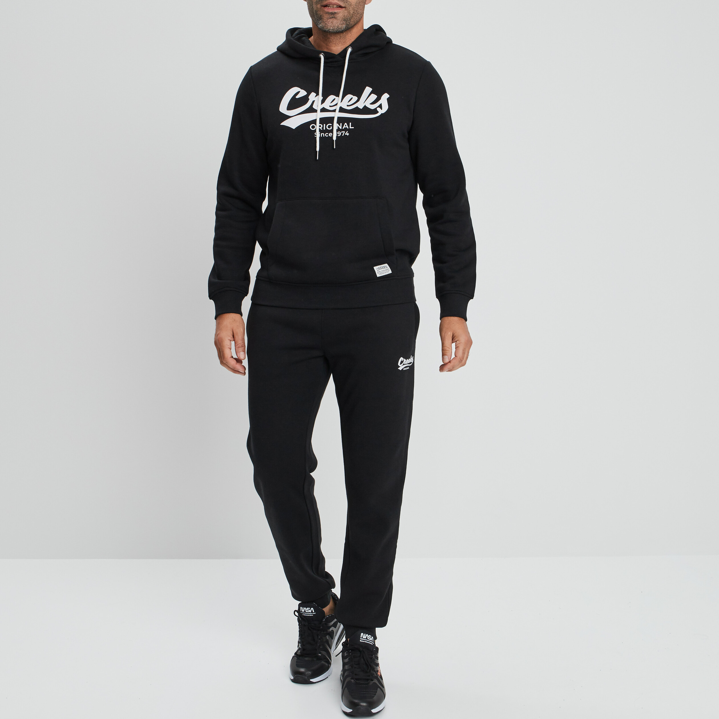 Pantalon jogging droit noir homme