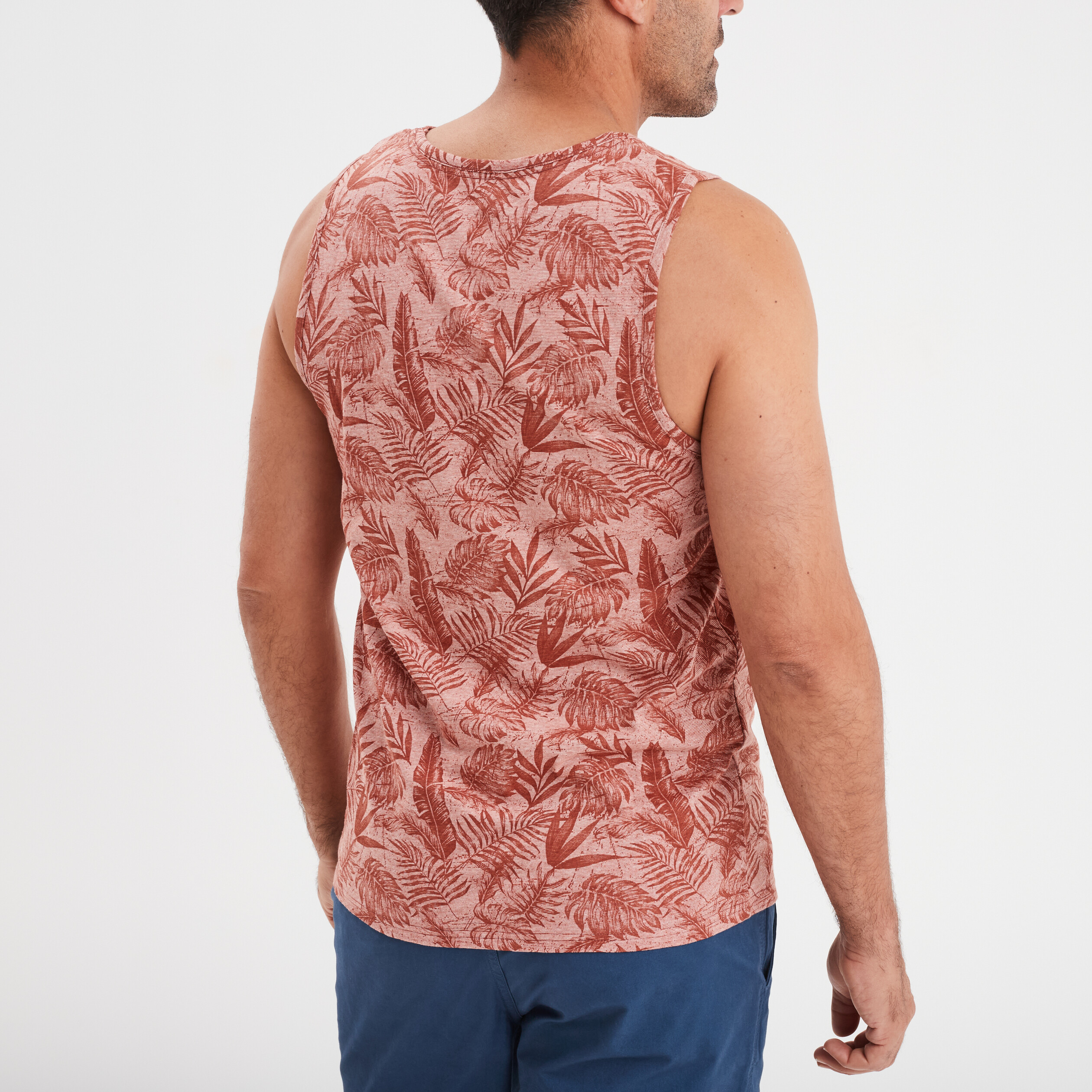 debardeur col rond coton creeks terracotta homme Débardeur col rond coton Creeks terracotta homme