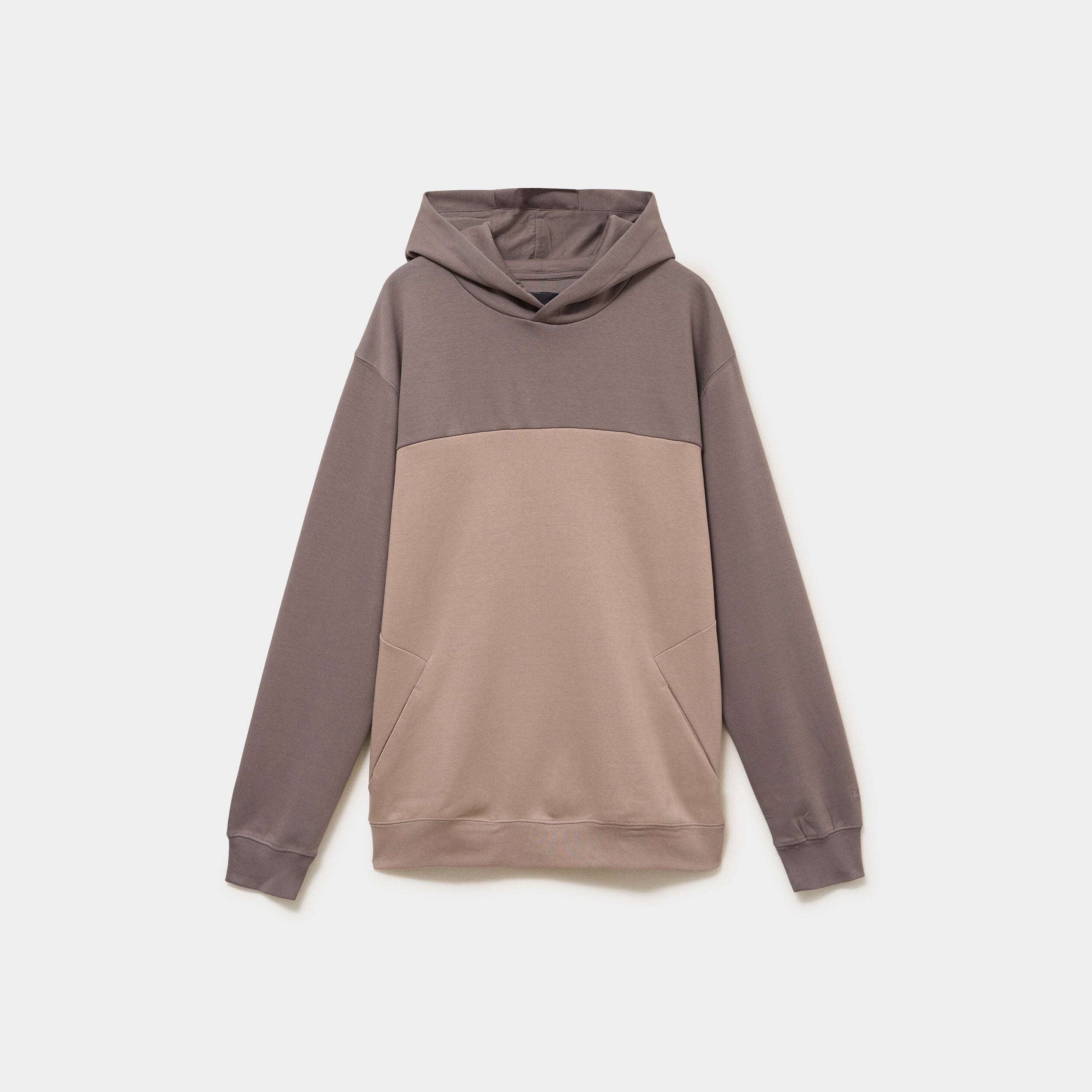 Sweat hoodie &agrave; capuche col ras-du-cou gris homme