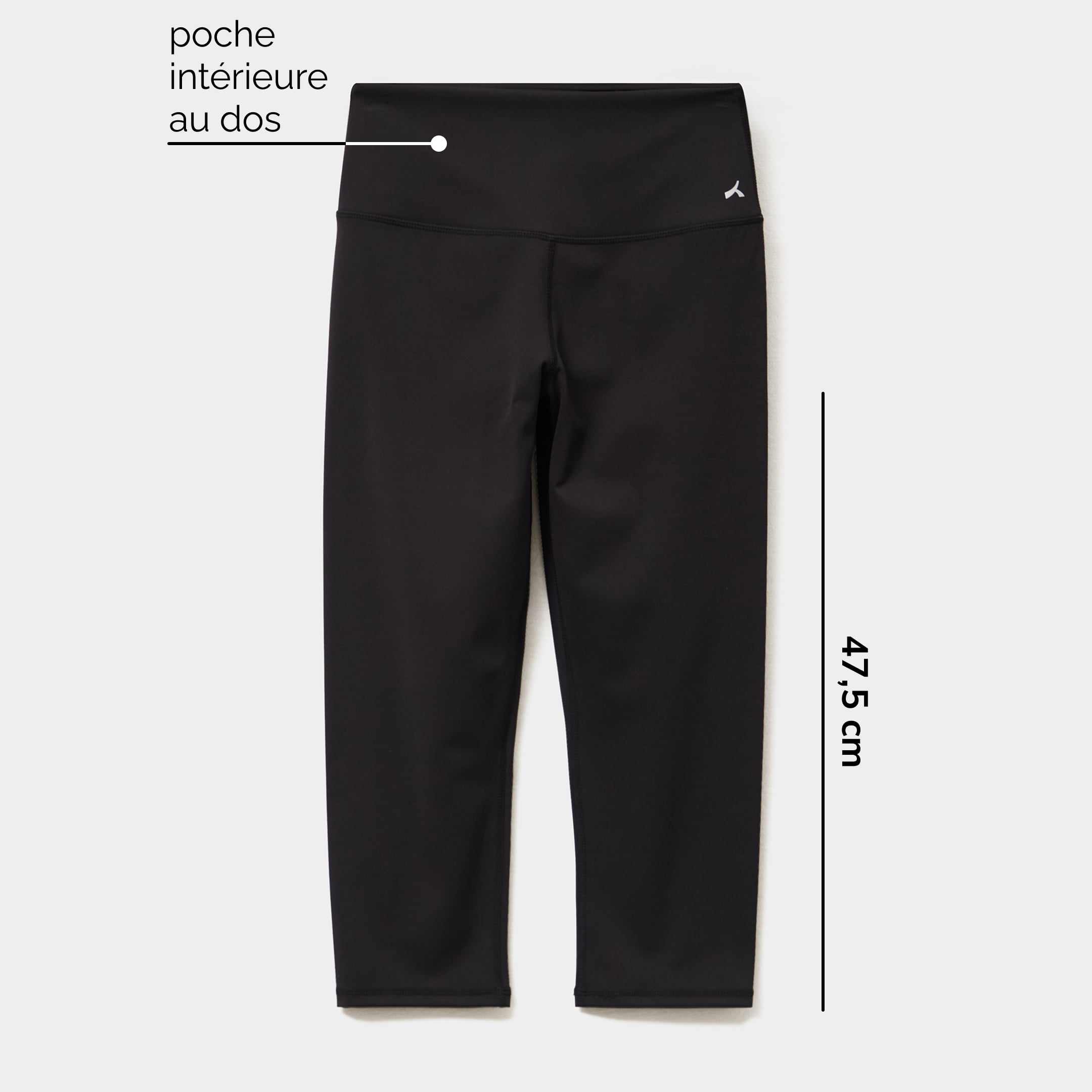 Legging corsaire de sport stretch noir femme