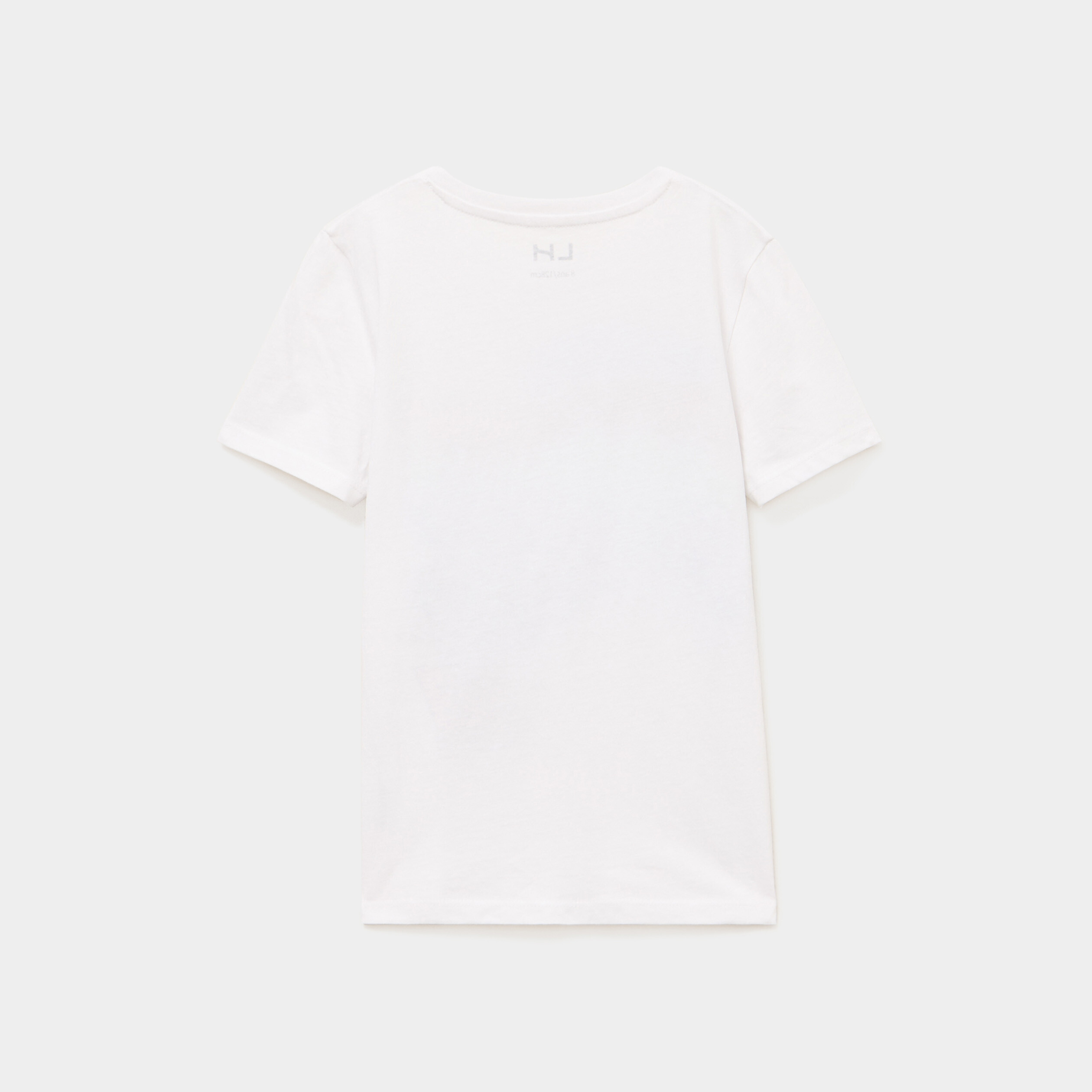 T-shirt col rond manches courtes coton blanc gar&ccedil;on
