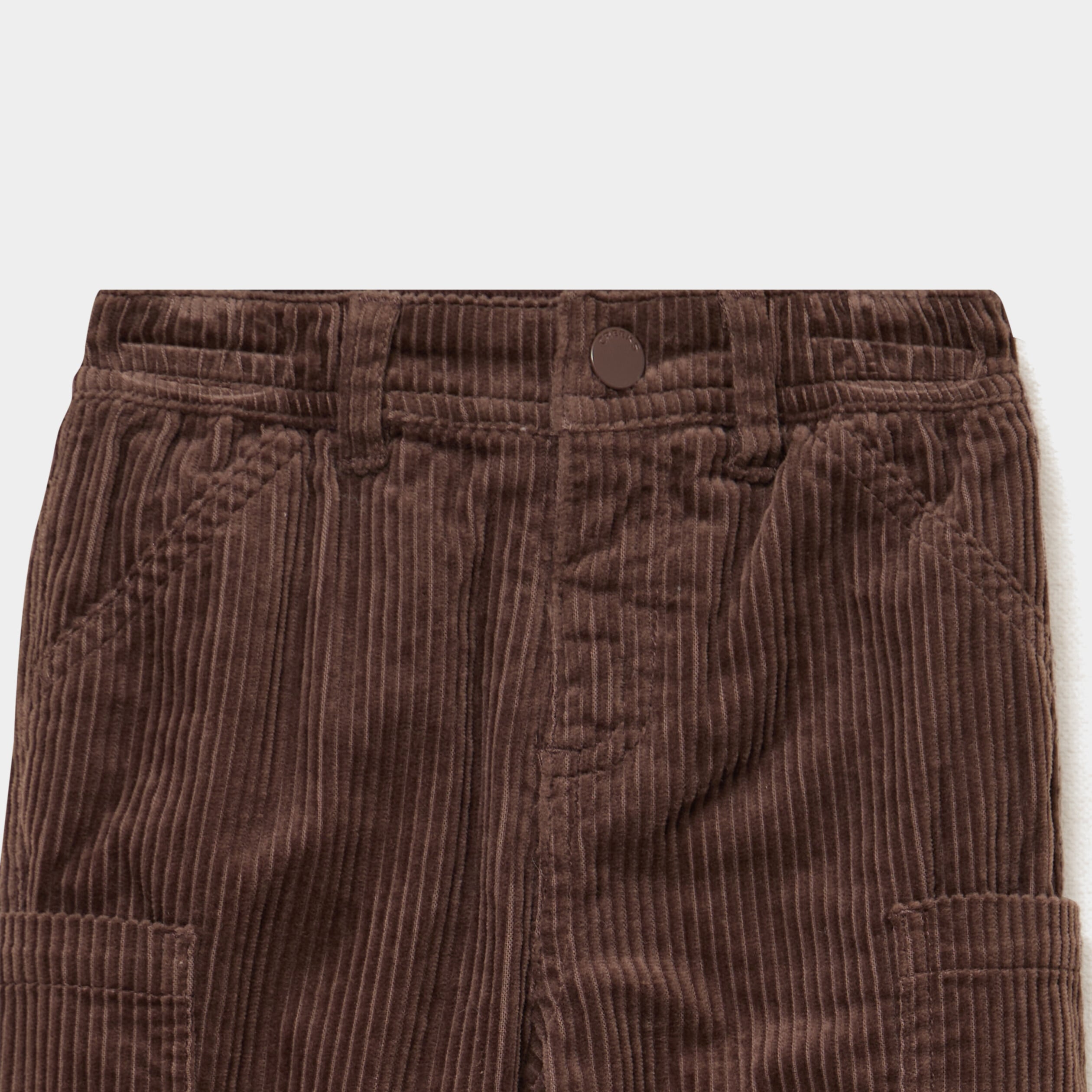 Pantalon cargo effet velours c&ocirc;tel&eacute; marron fonc&eacute; b&eacute;b&eacute; gar&ccedil;on
