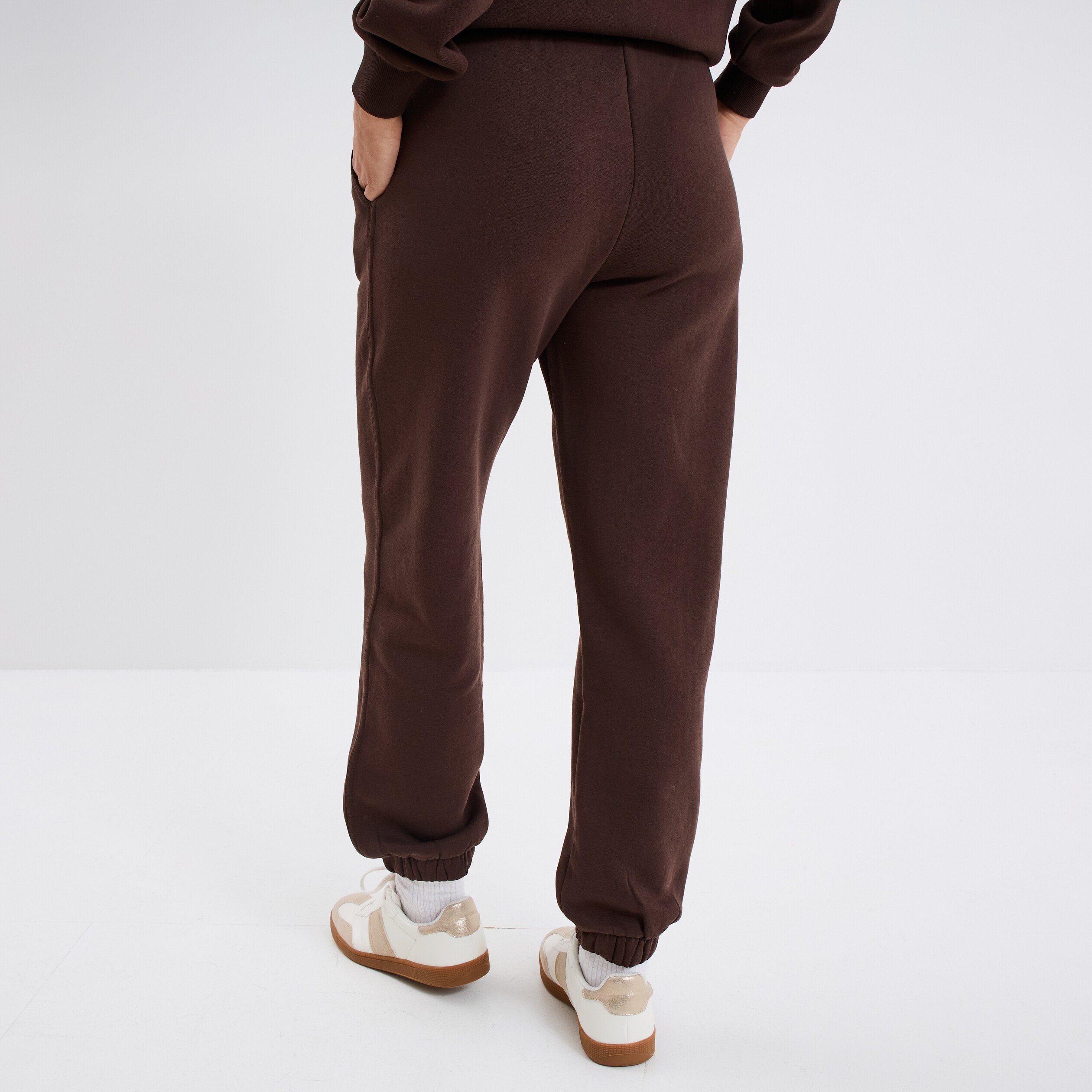 pantalon jogging droit molleton marron fonce femme Pantalon jogging droit molleton marron foncé femme