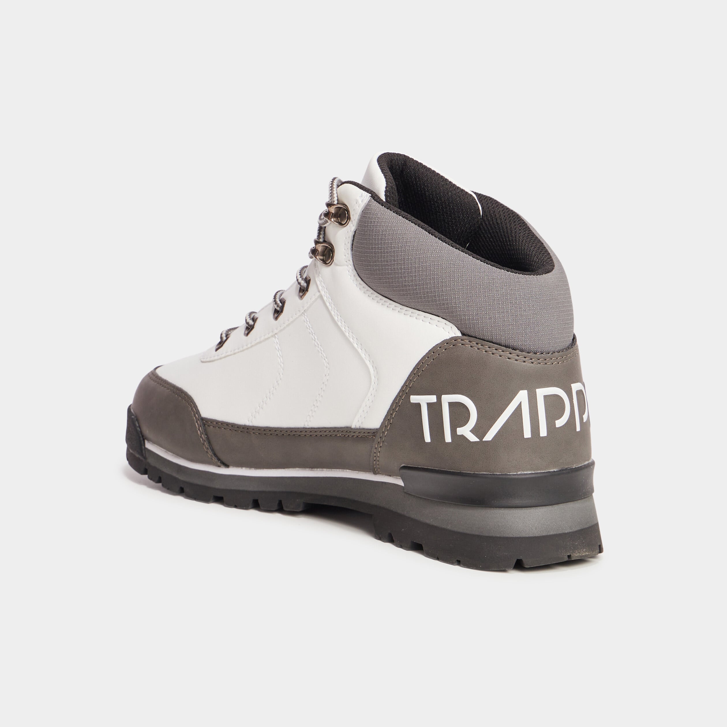 Bottines montantes semelles crant&eacute;es blanc homme