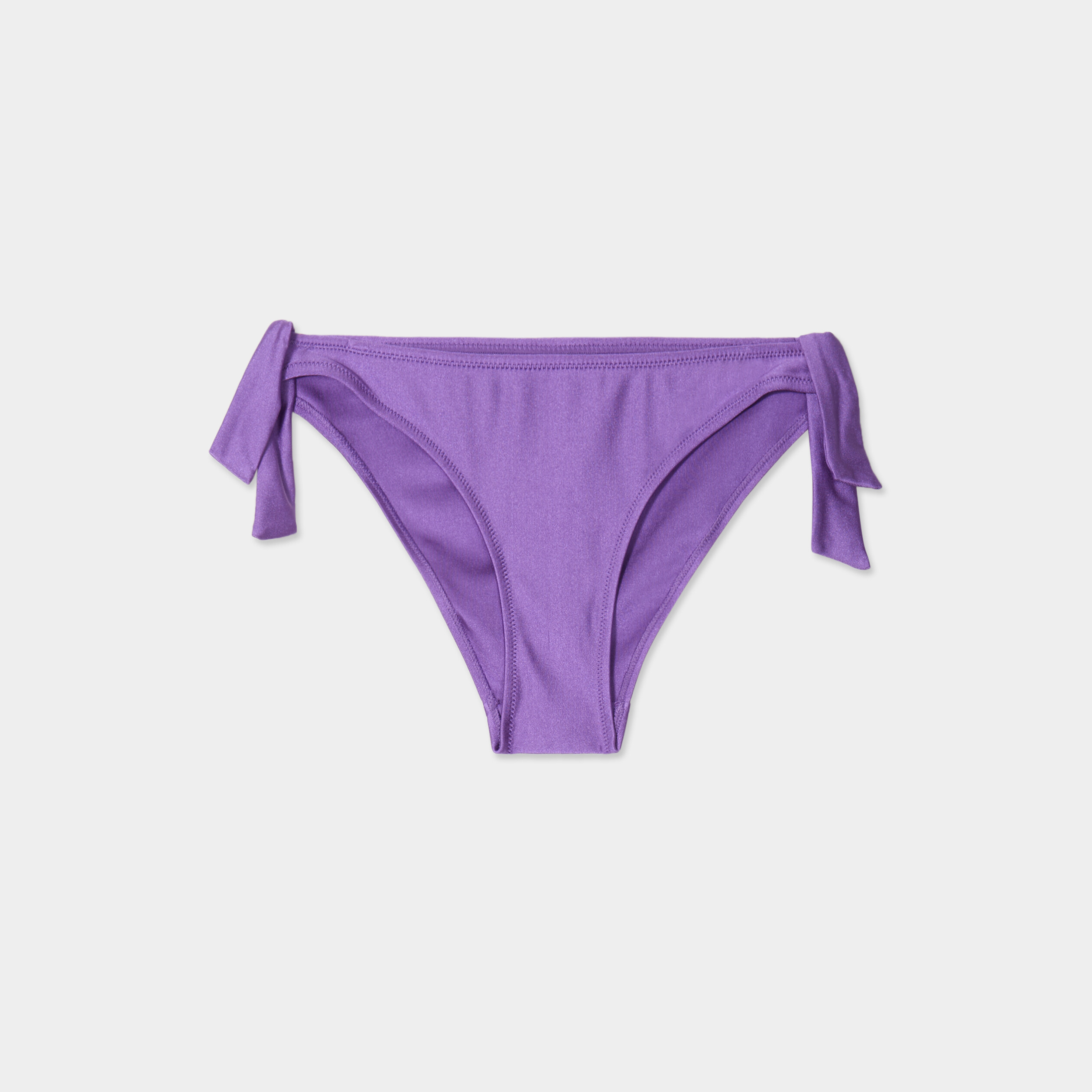 Bas de maillot de bain d&eacute;tails noeuds violet femme