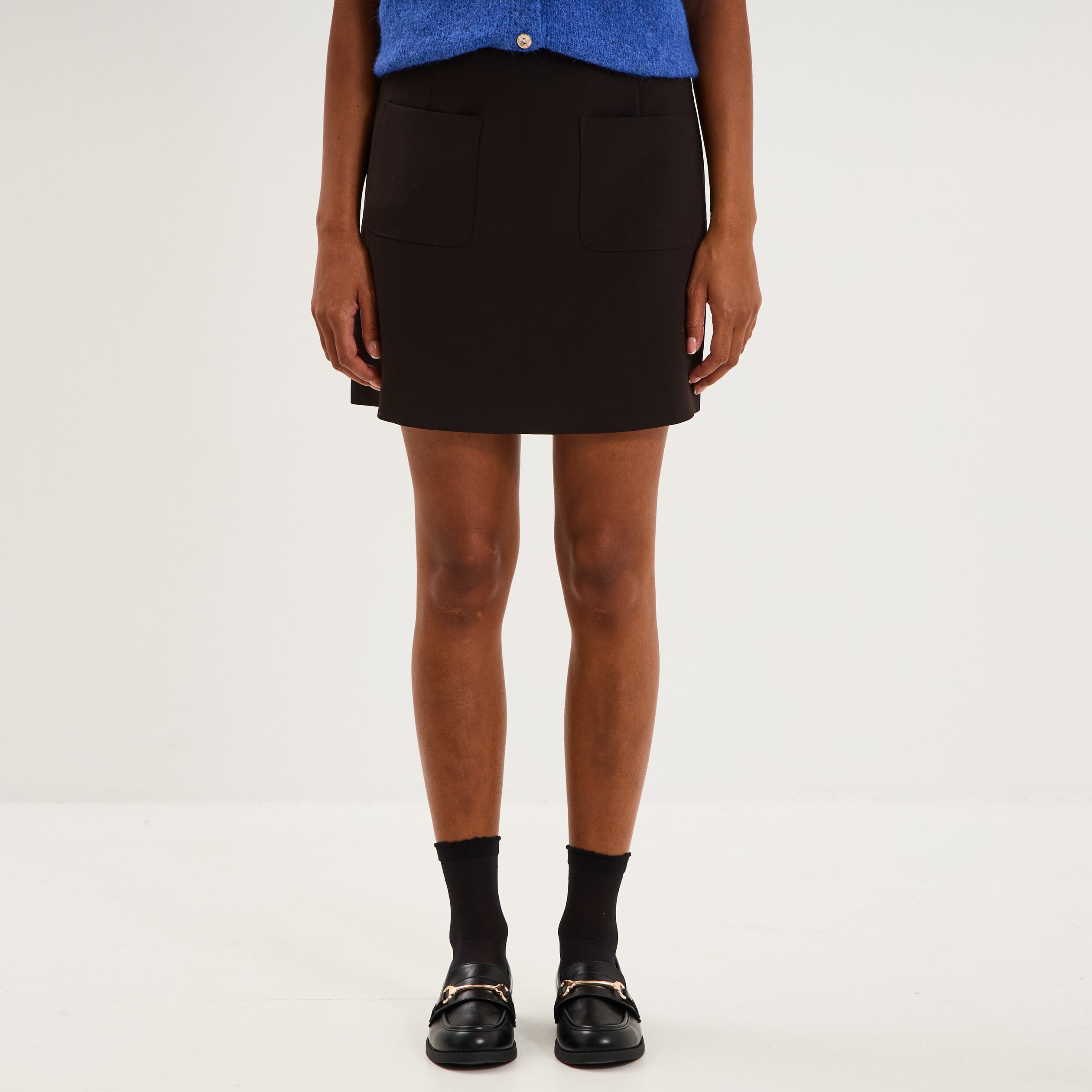 Jupe-short avec poches noir femme