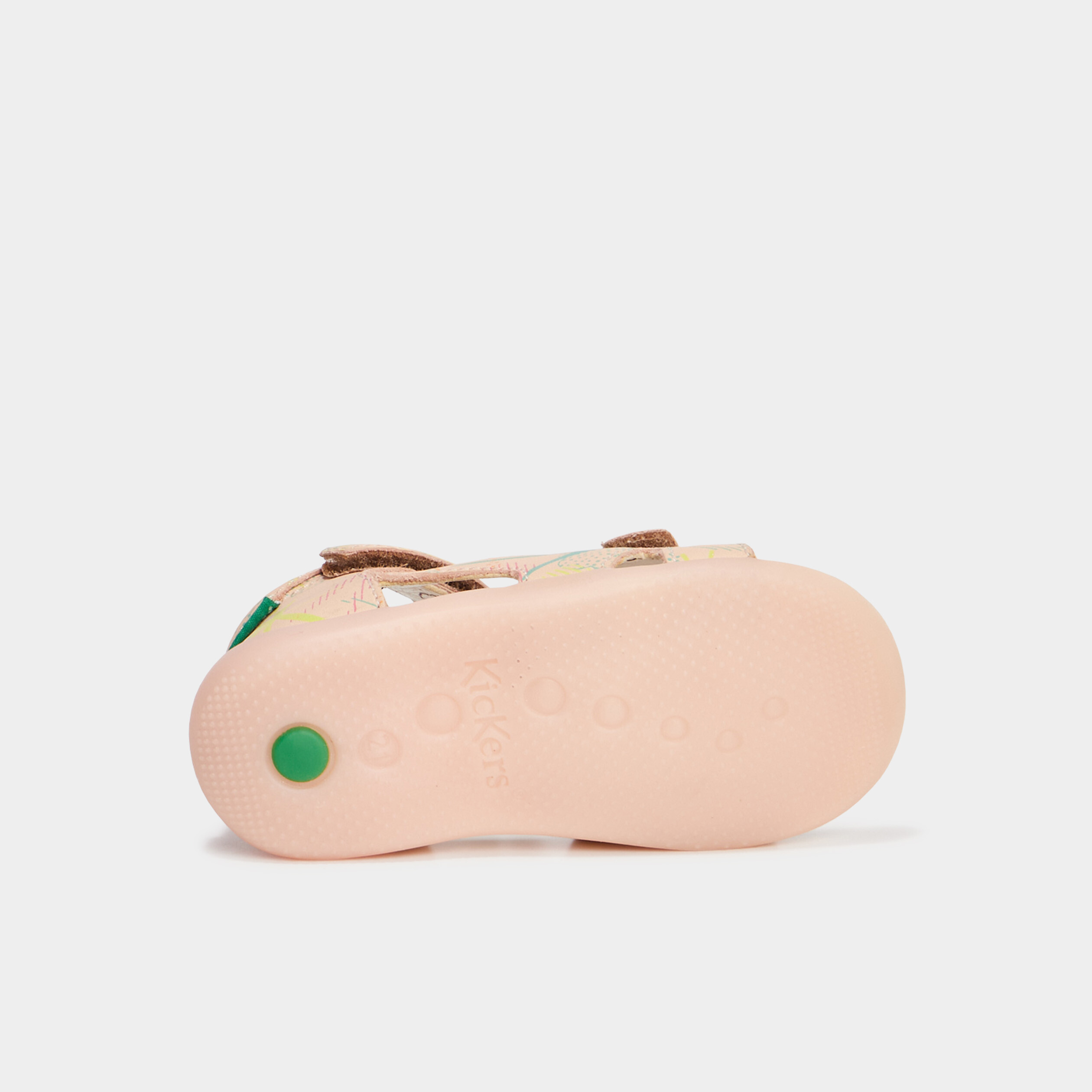 sandales en cuir kickers binsia rose poudree bebef Sandales en cuir Kickers Binsia rose poudrée bébé fille