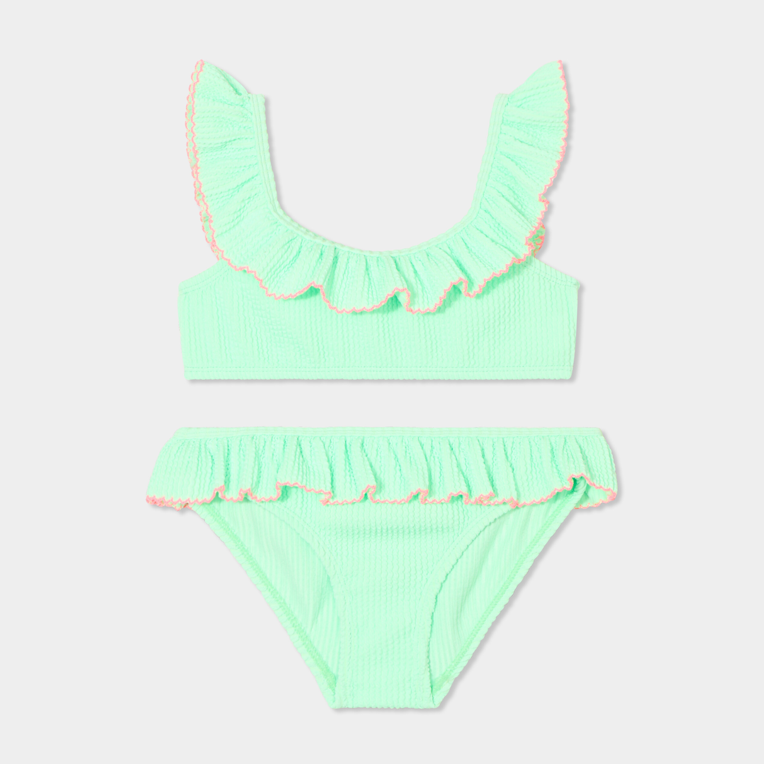Maillot De Bain 2 Pièces Bébé Fille Sport Taille Haute - Vert - Taille 160 - 2025