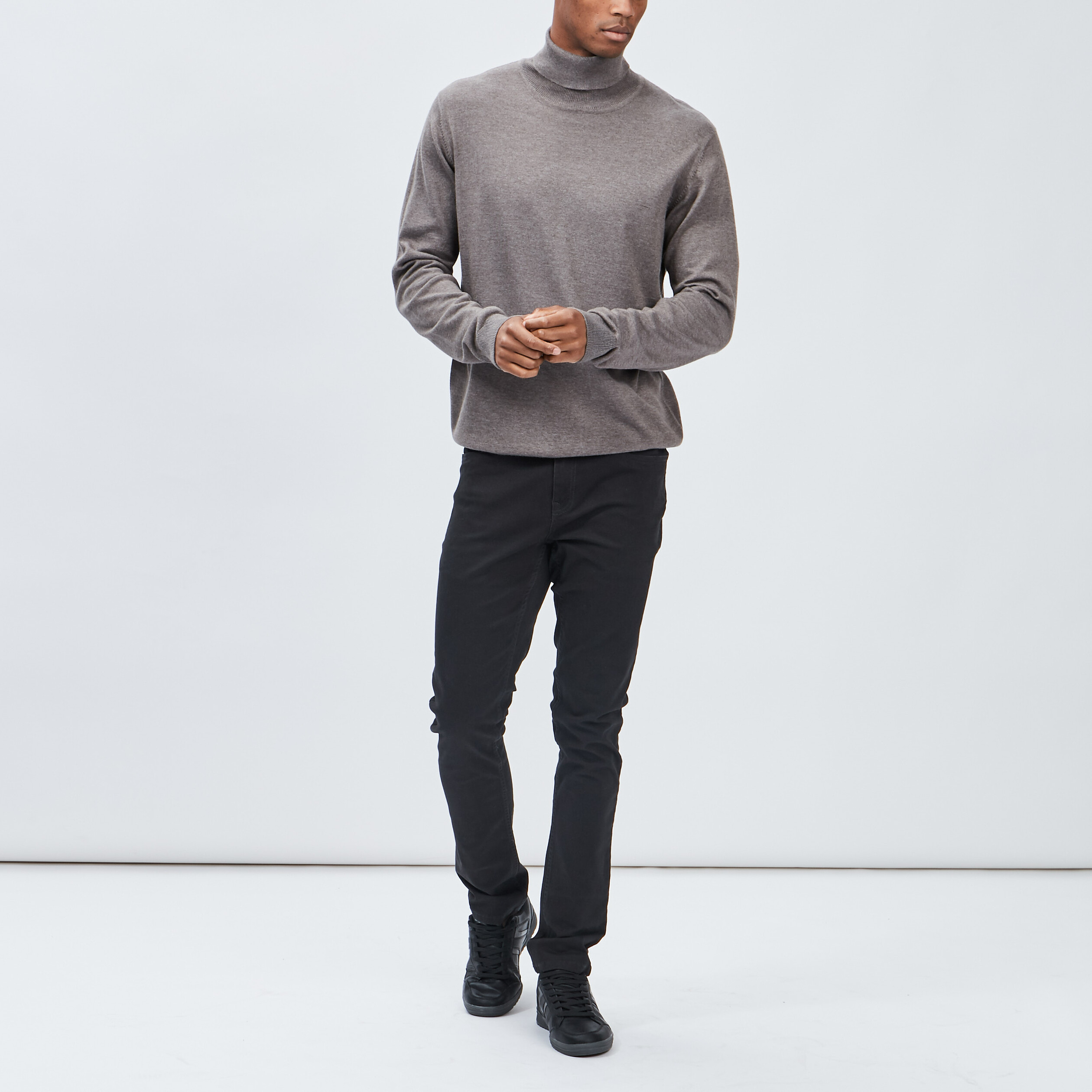 pull avec col roule taupe homme Pull avec col roulé taupe homme