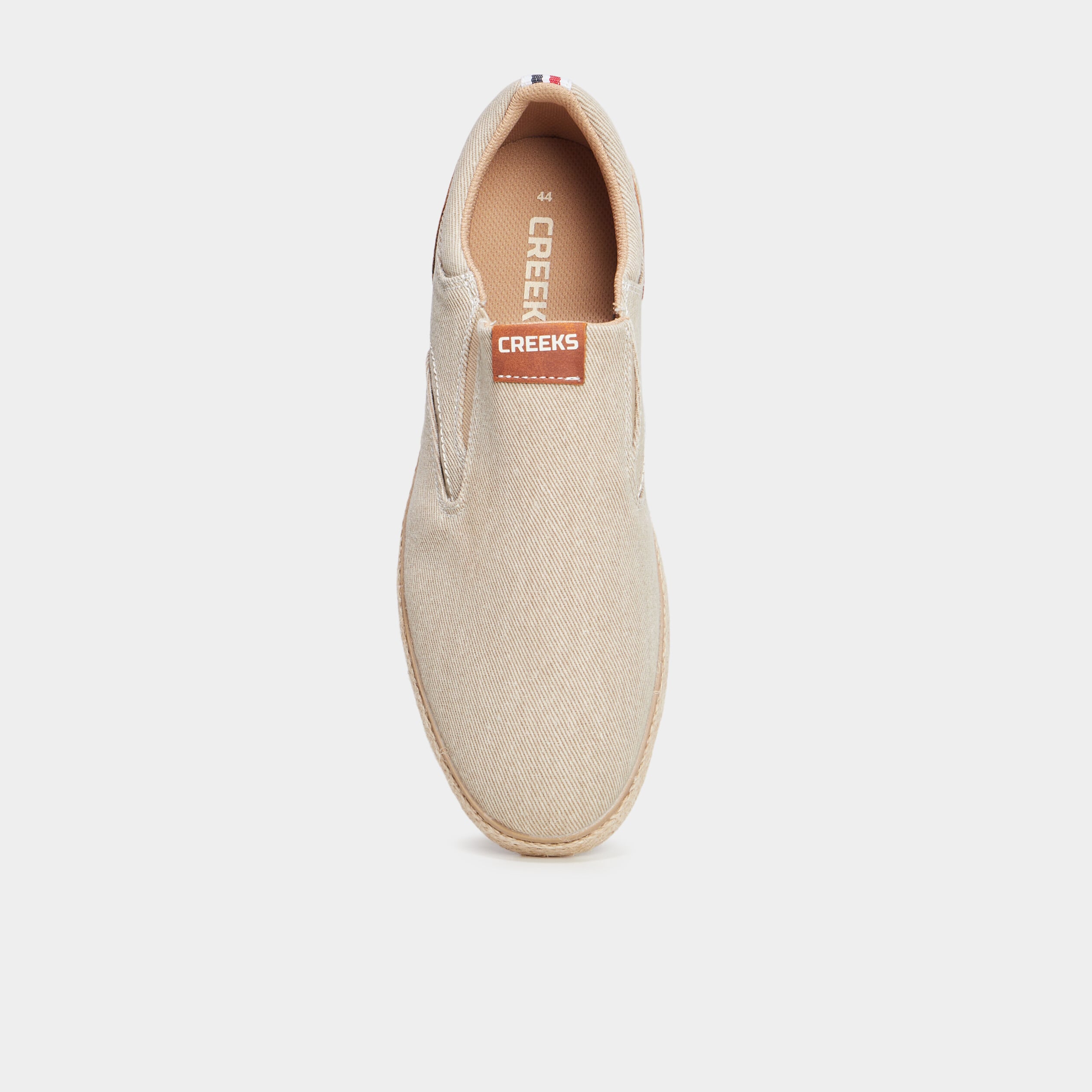Slip-on confort toile effet espadrille sable homme