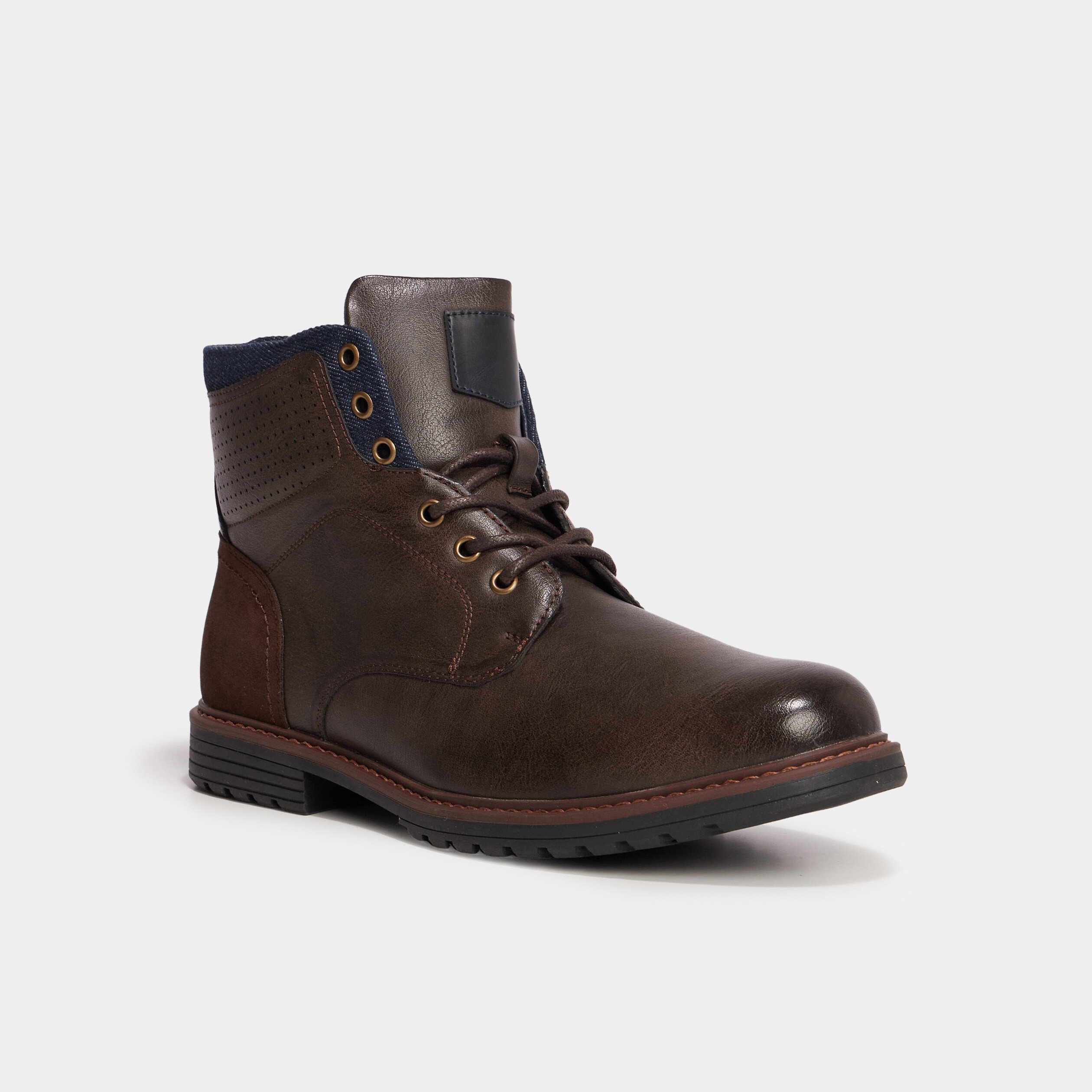 boots zippees et crantees marron homme Boots zippées et crantées marron homme
