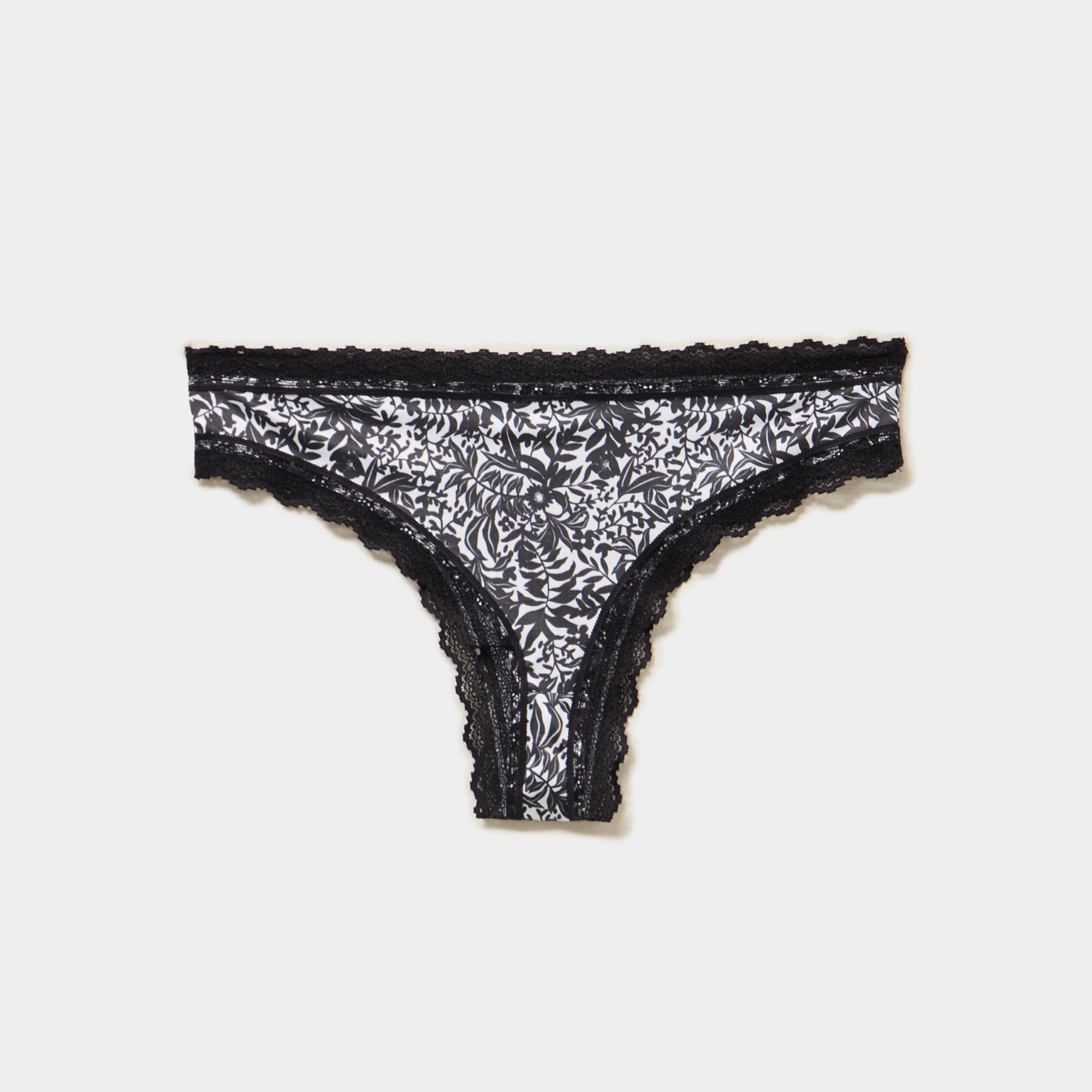 Lot de 2 tangas bords dentelle ecru femme