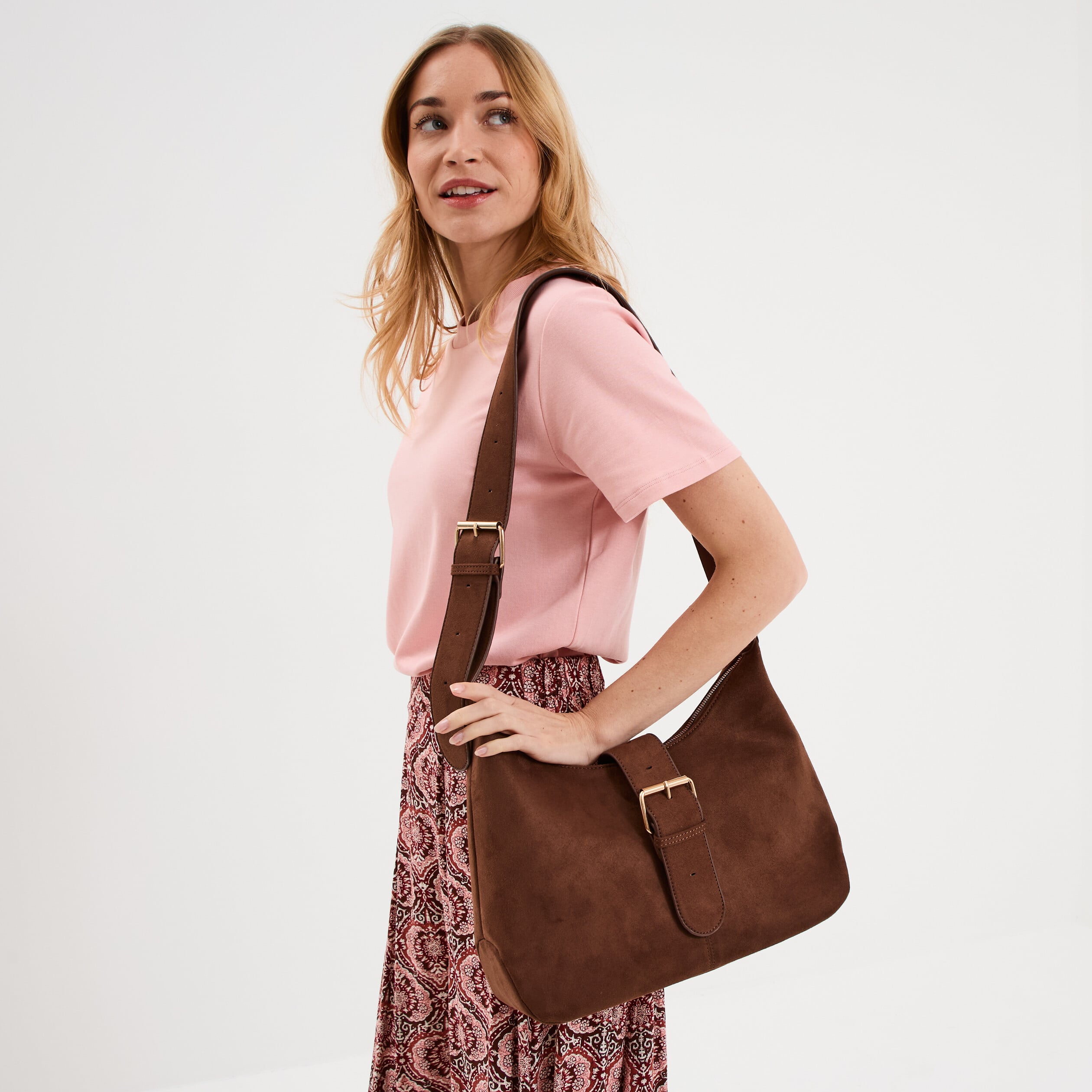 Sac port&eacute;-&eacute;paule marron fonc&eacute; femme