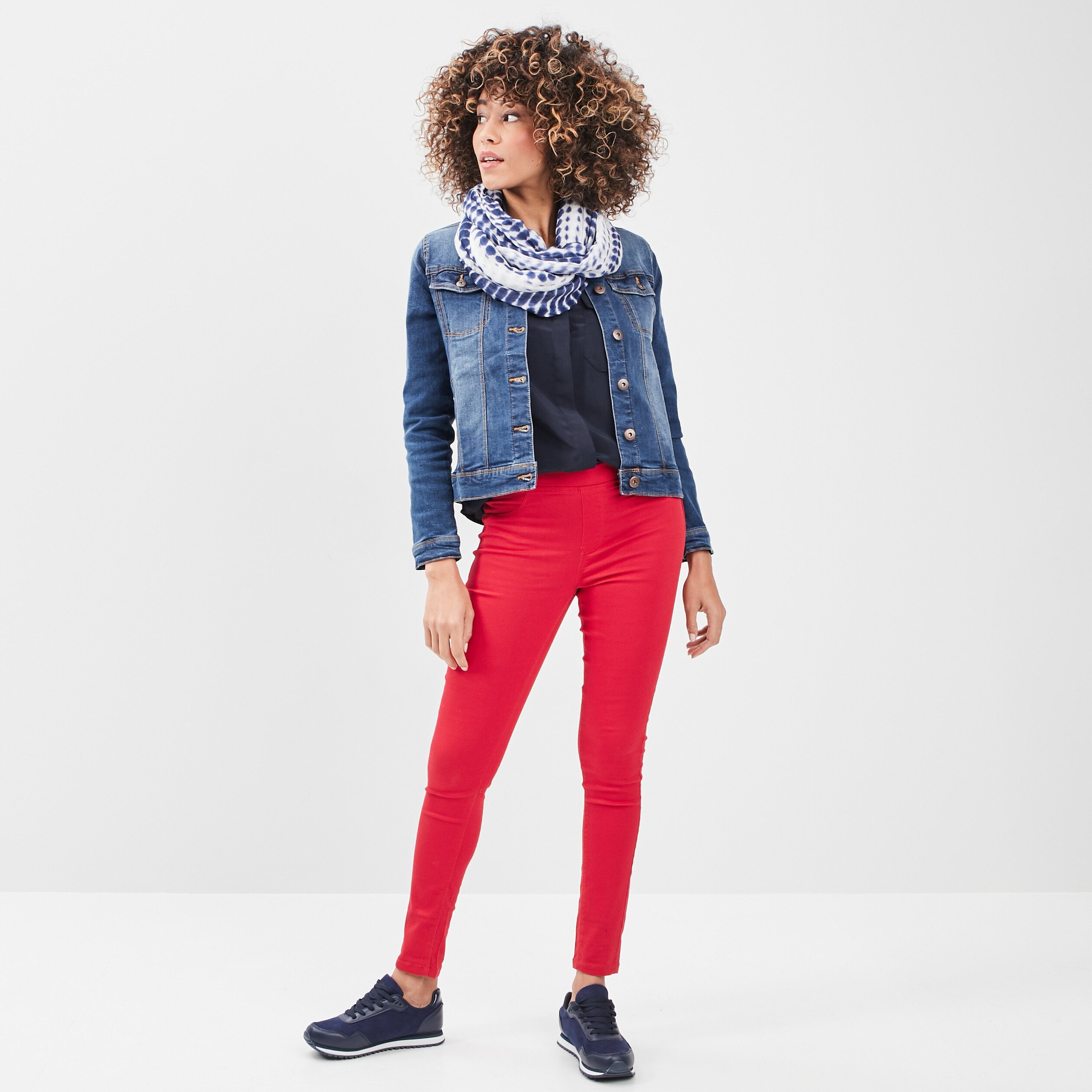Veste jean rouge femme 2025