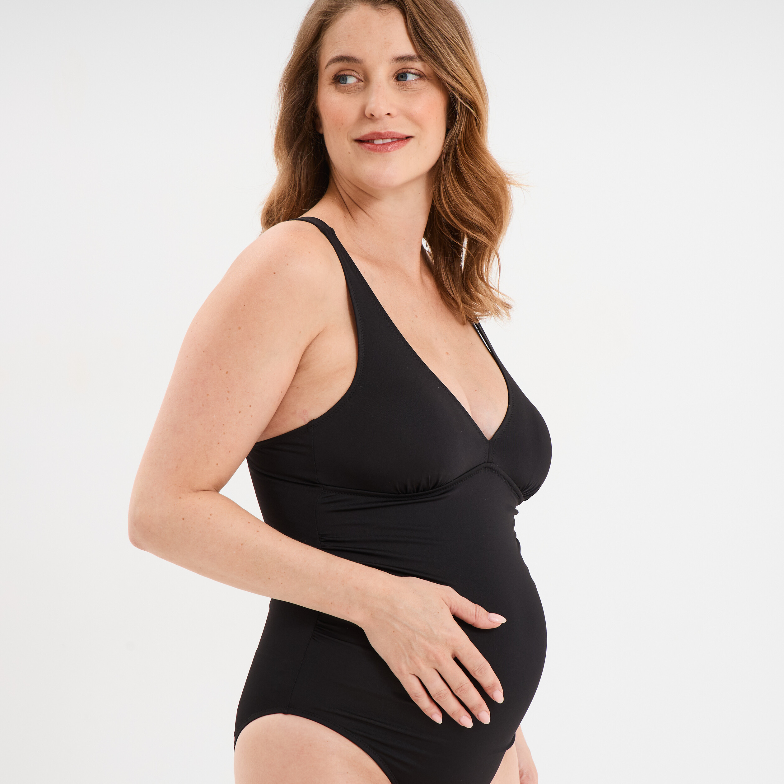Maillot de bain une pièce grossesse noir femme maternité