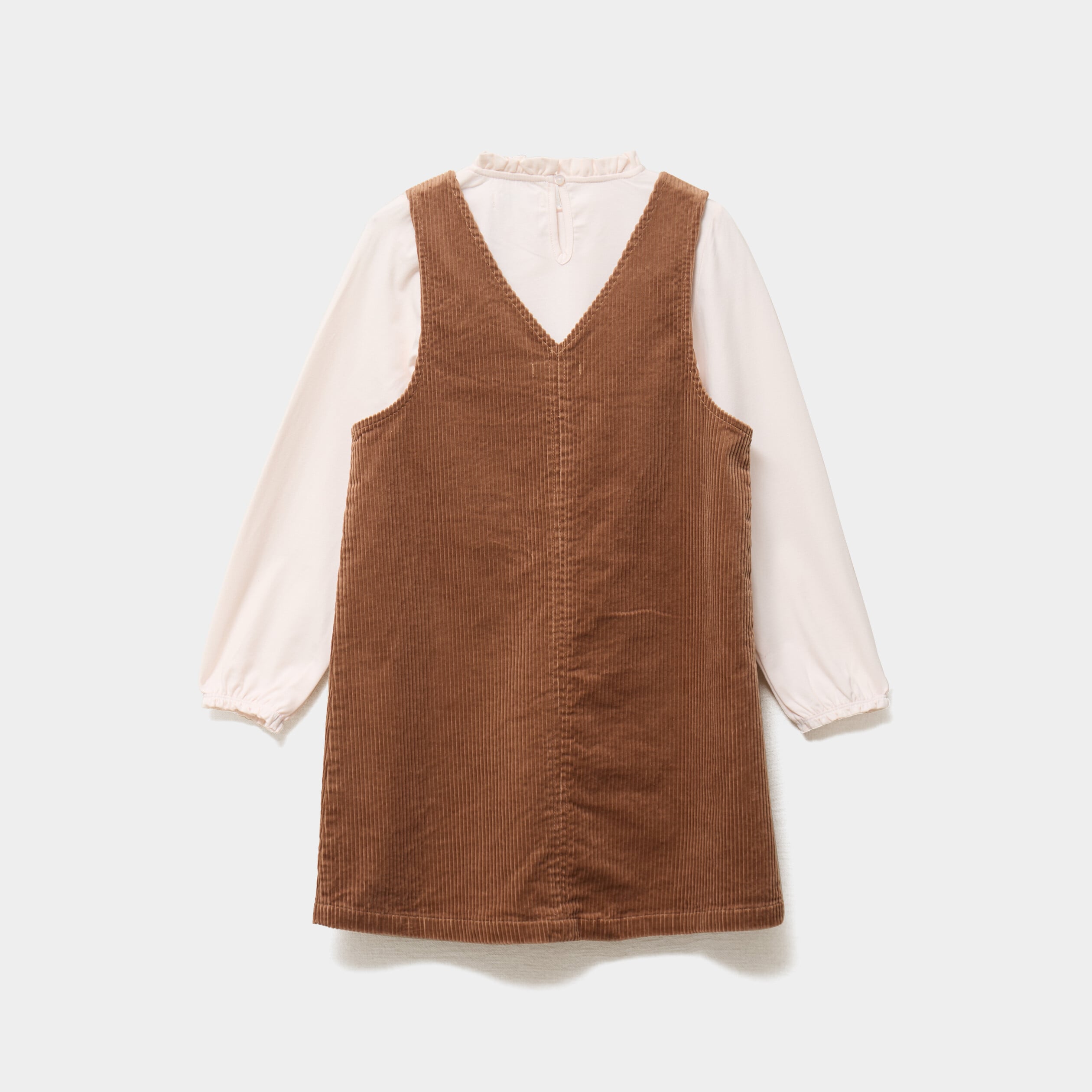 Ensemble robe chasuble et t-shirt camel fille