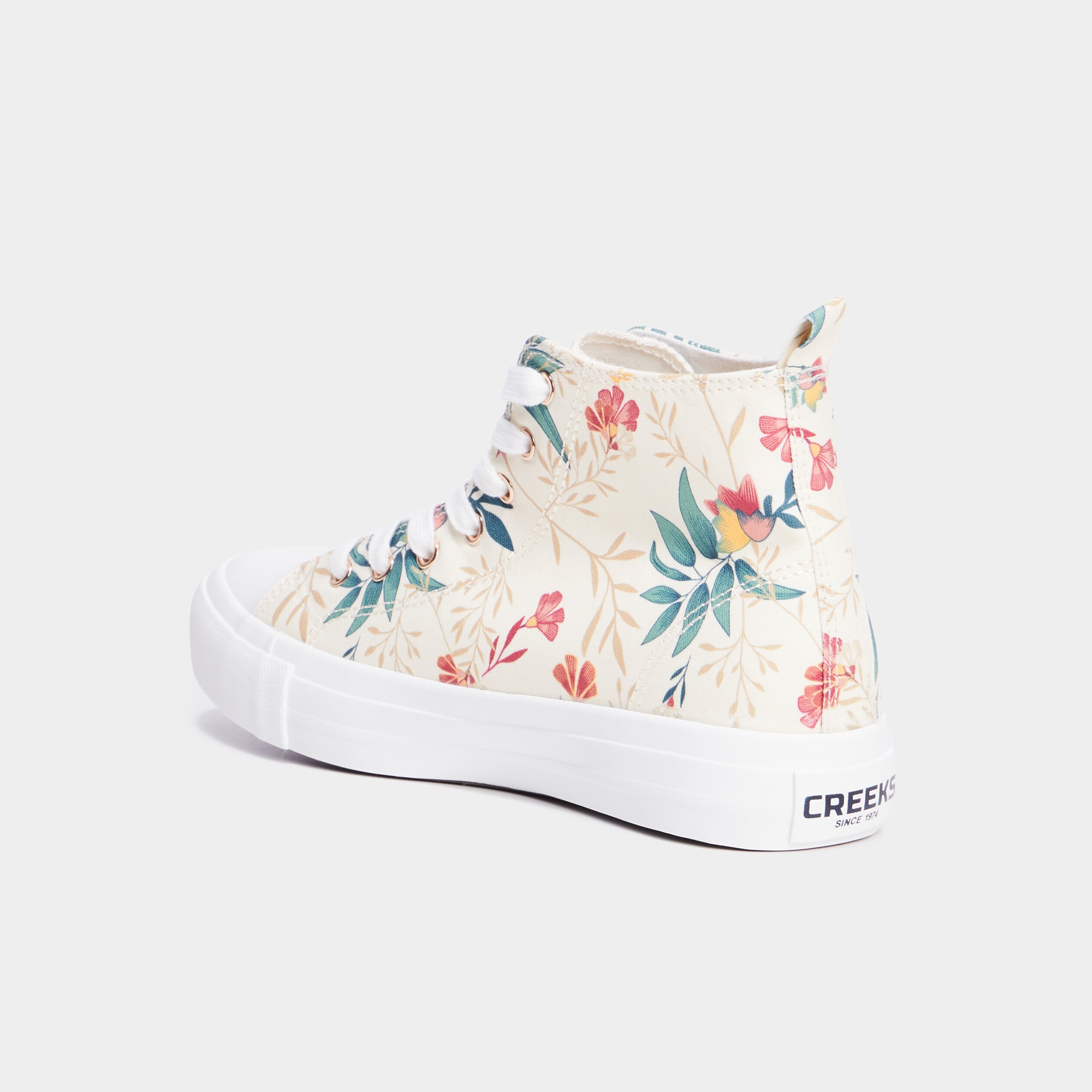 Tennis montantes en toile multicolore femme