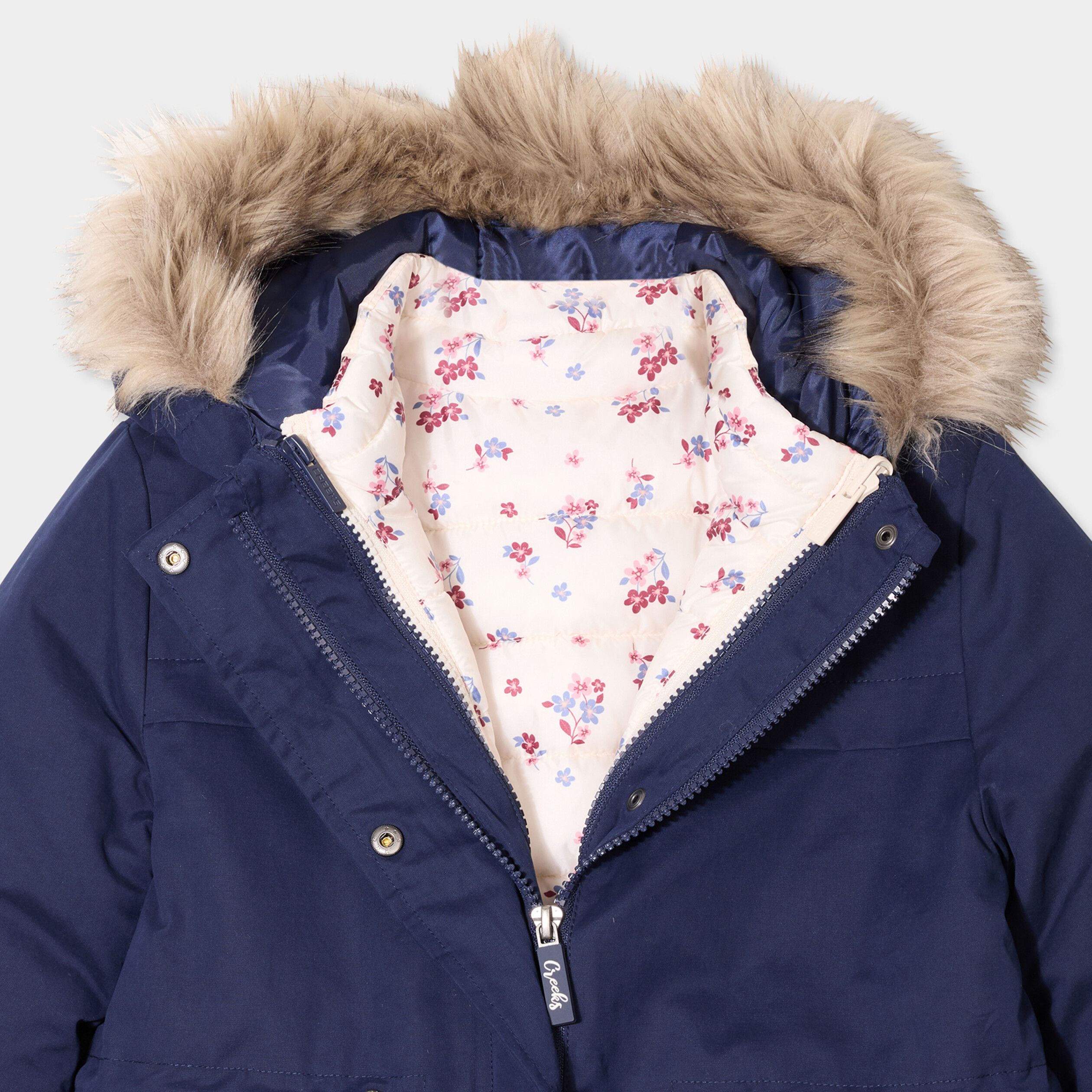 parka et doudoune 3 en 1 bleu marine fille Parka et doudoune 3-en-1 bleu marine fille