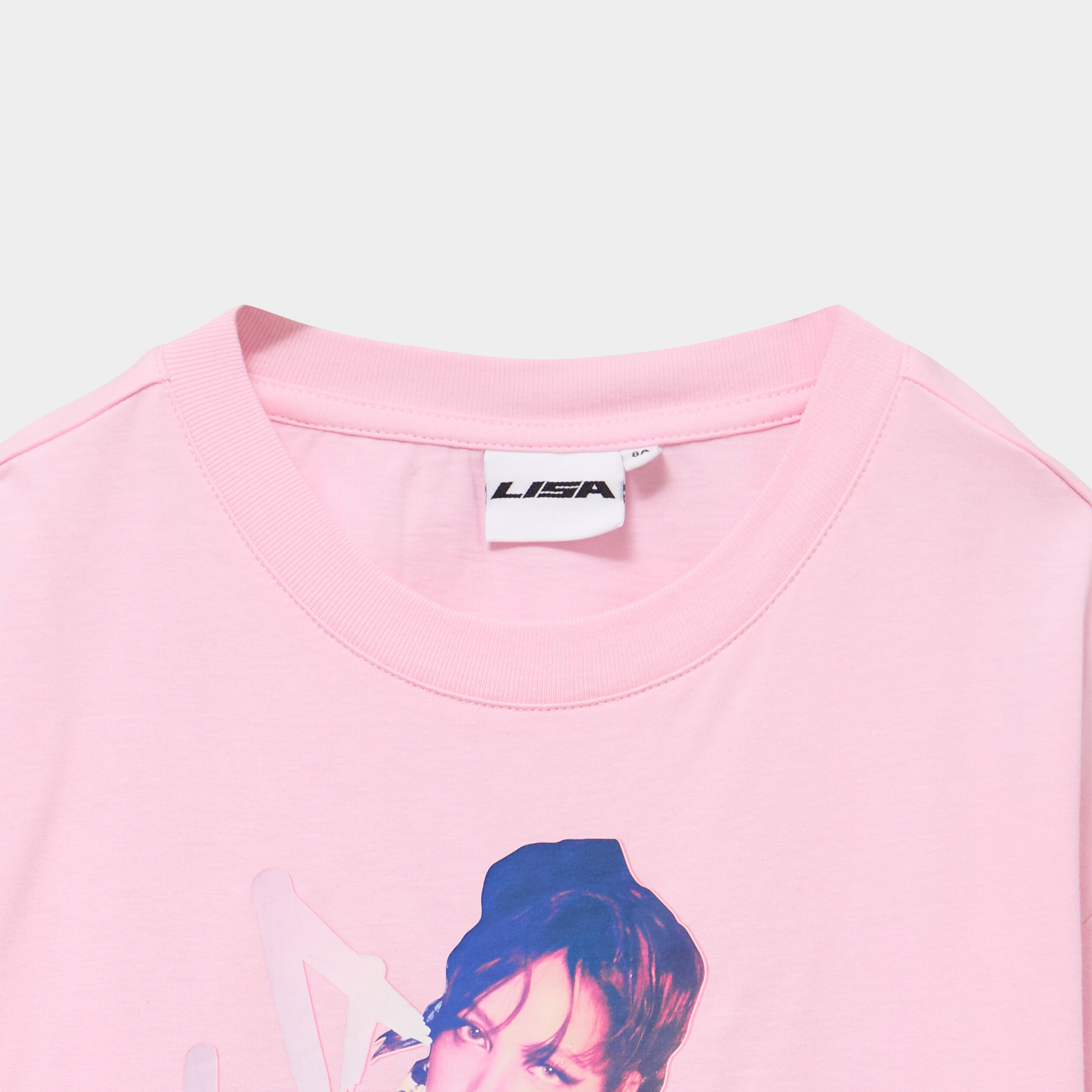 T-shirt manches courtes coton Lisa rose clair fille