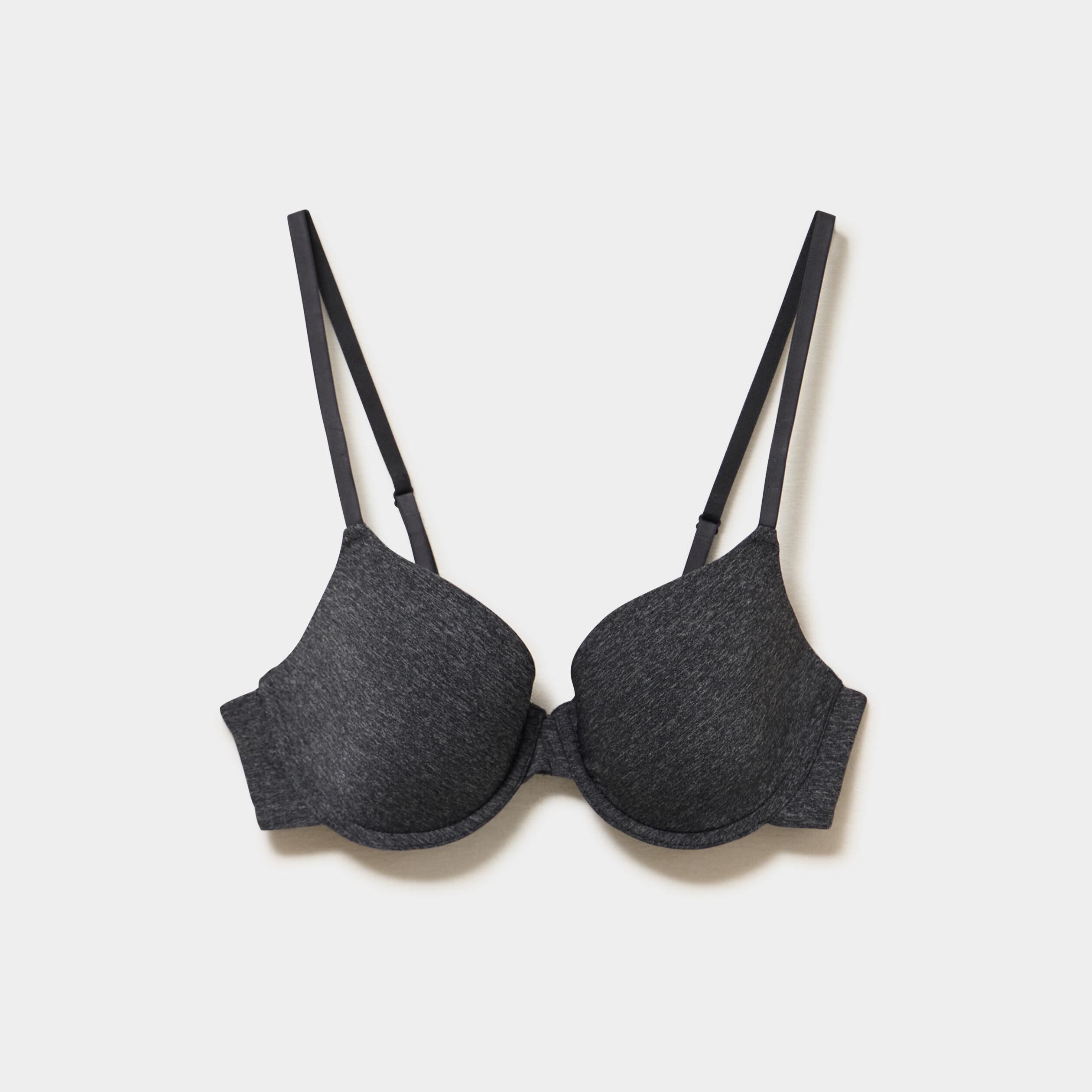 Soutien-gorge corbeille padd&eacute; microfibre gris femme