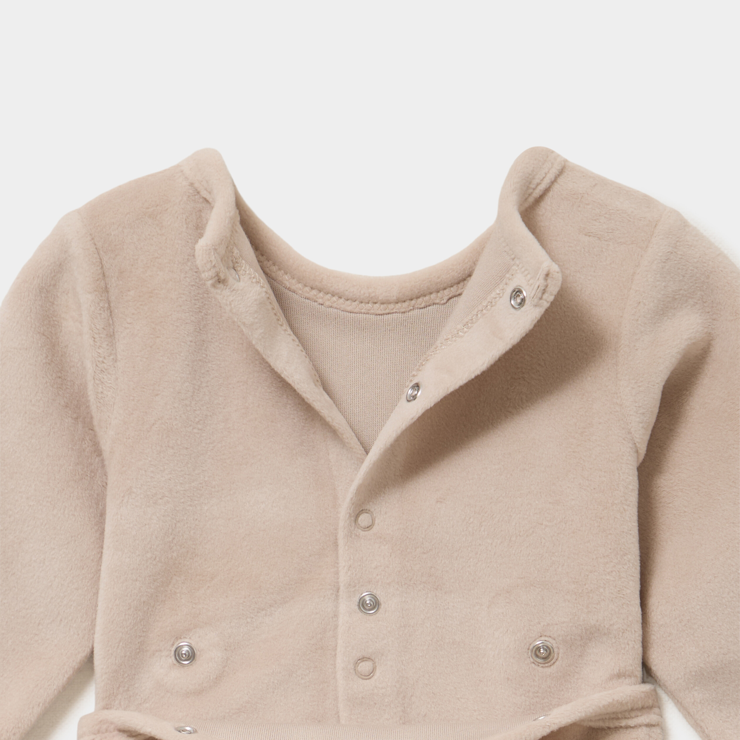 Dors-bien effet velours manches longues beige b&eacute;b&eacute;