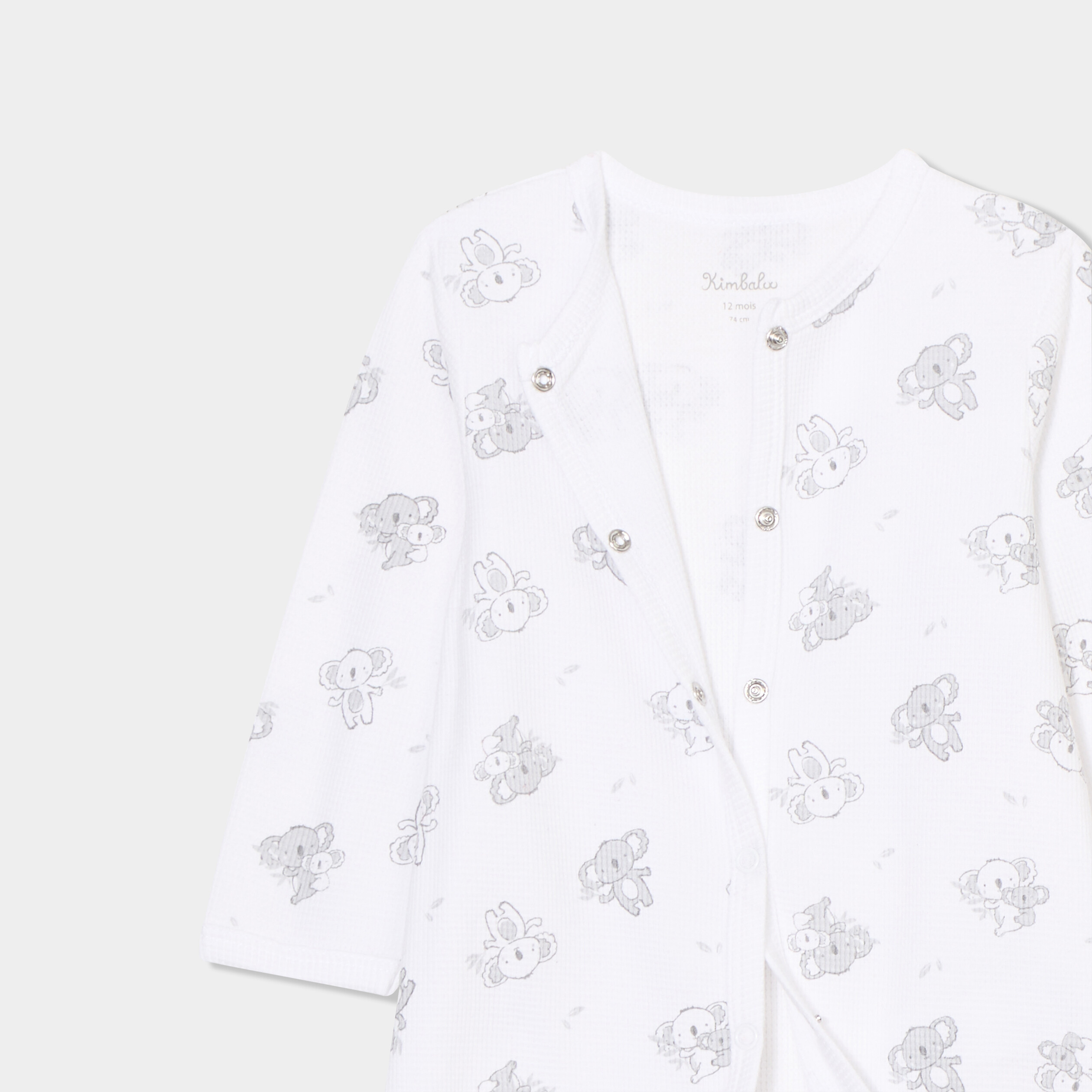 dors bien manches longues boutonne coton blanc bebe Dors-bien manches longues boutonné coton blanc bébé
