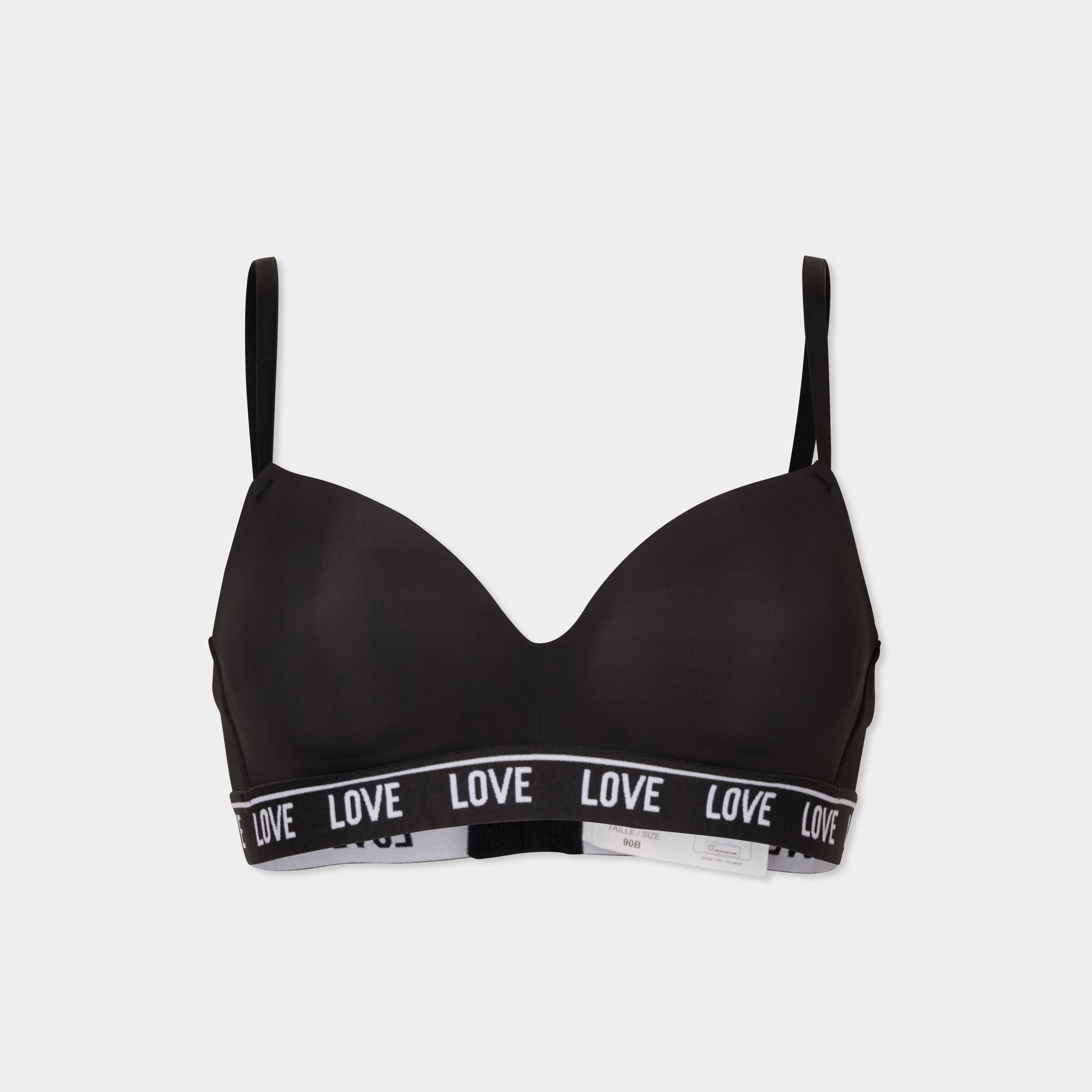 Soutien-gorge embo&icirc;tant padd&eacute; &eacute;lastiqu&eacute; noir femme