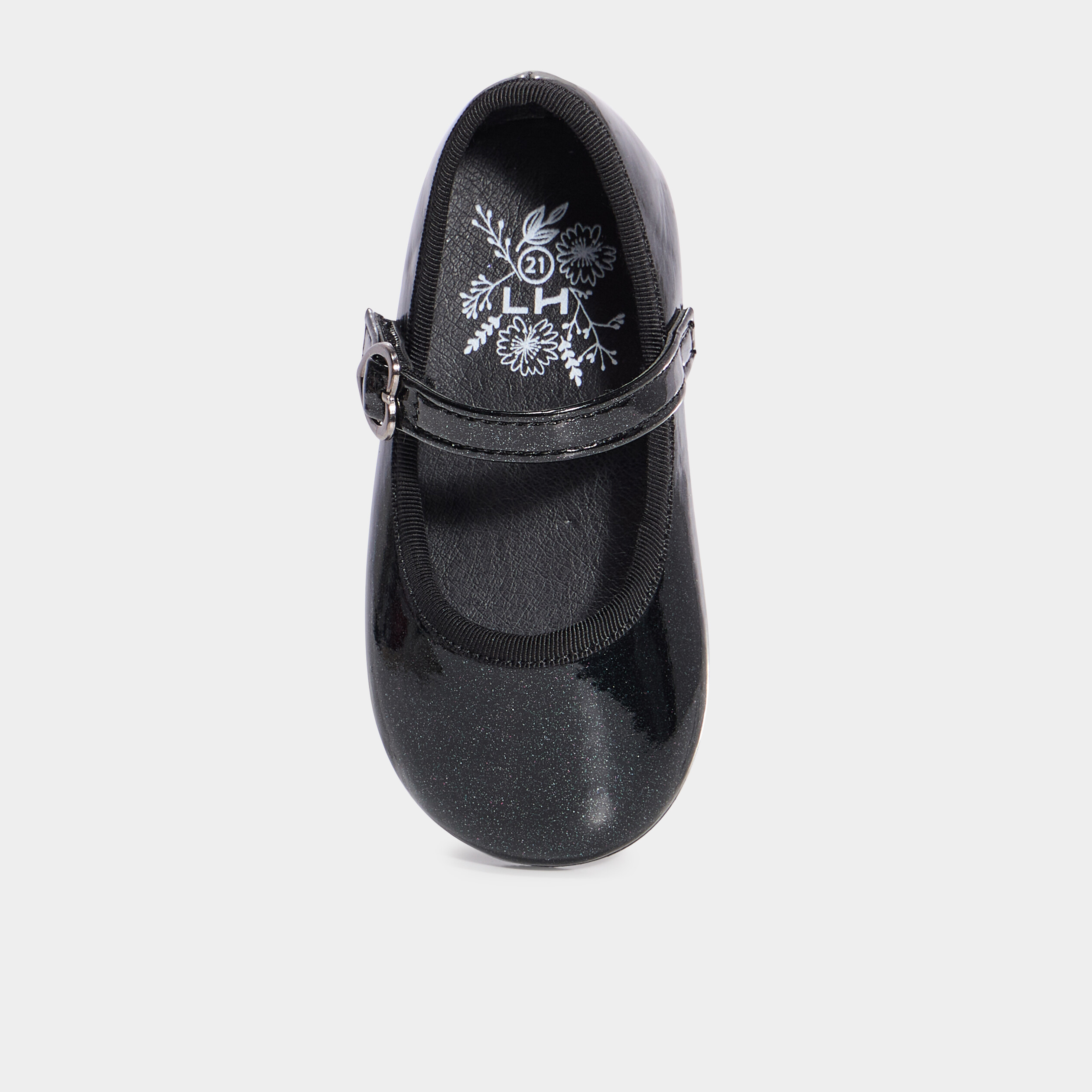 Ballerines vernies à paillettes noir bébé fille