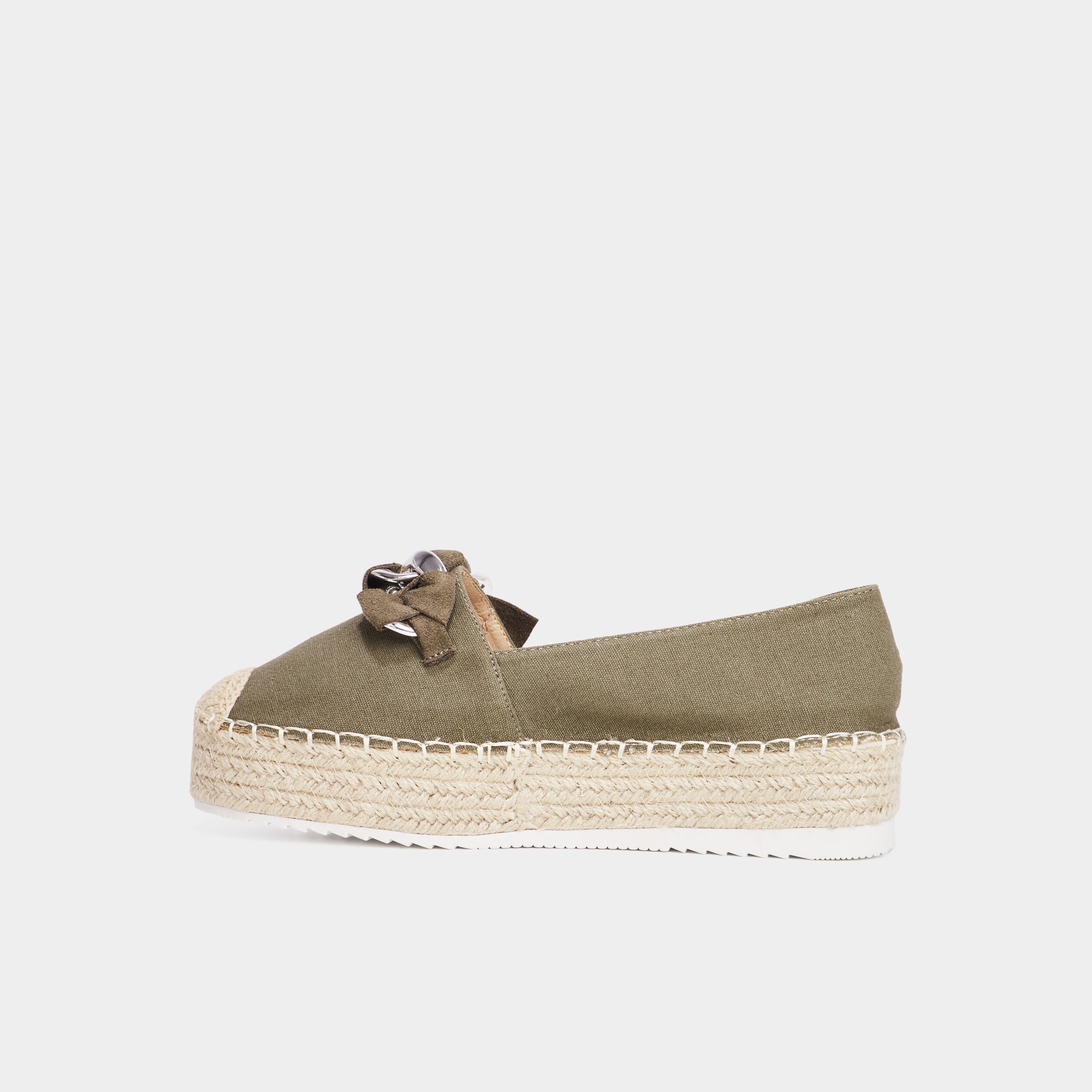 Espadrilles plateformes &agrave; boucle Liberto vert kaki femme