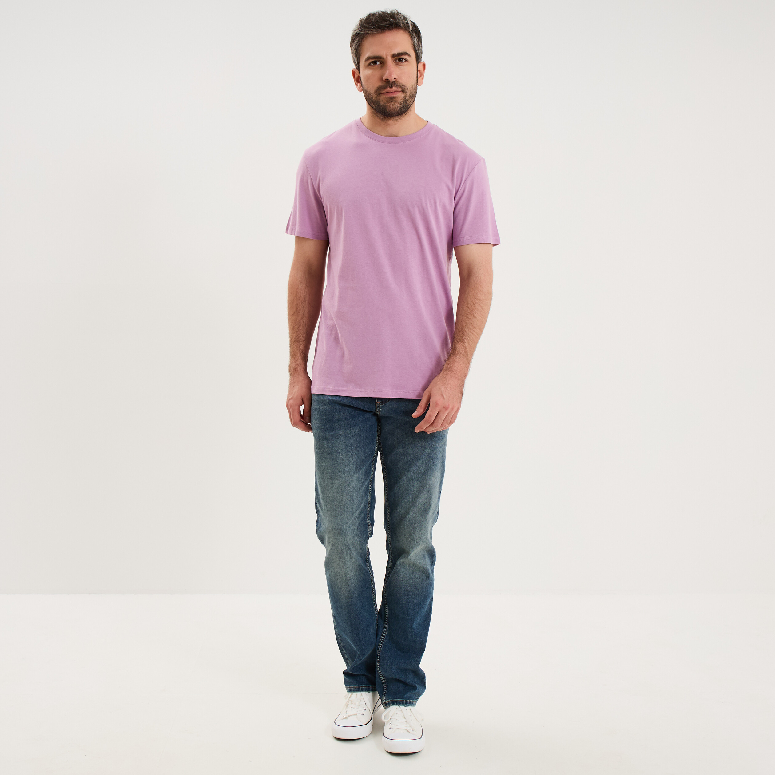 T-shirt droit en coton manches courtes parme homme
