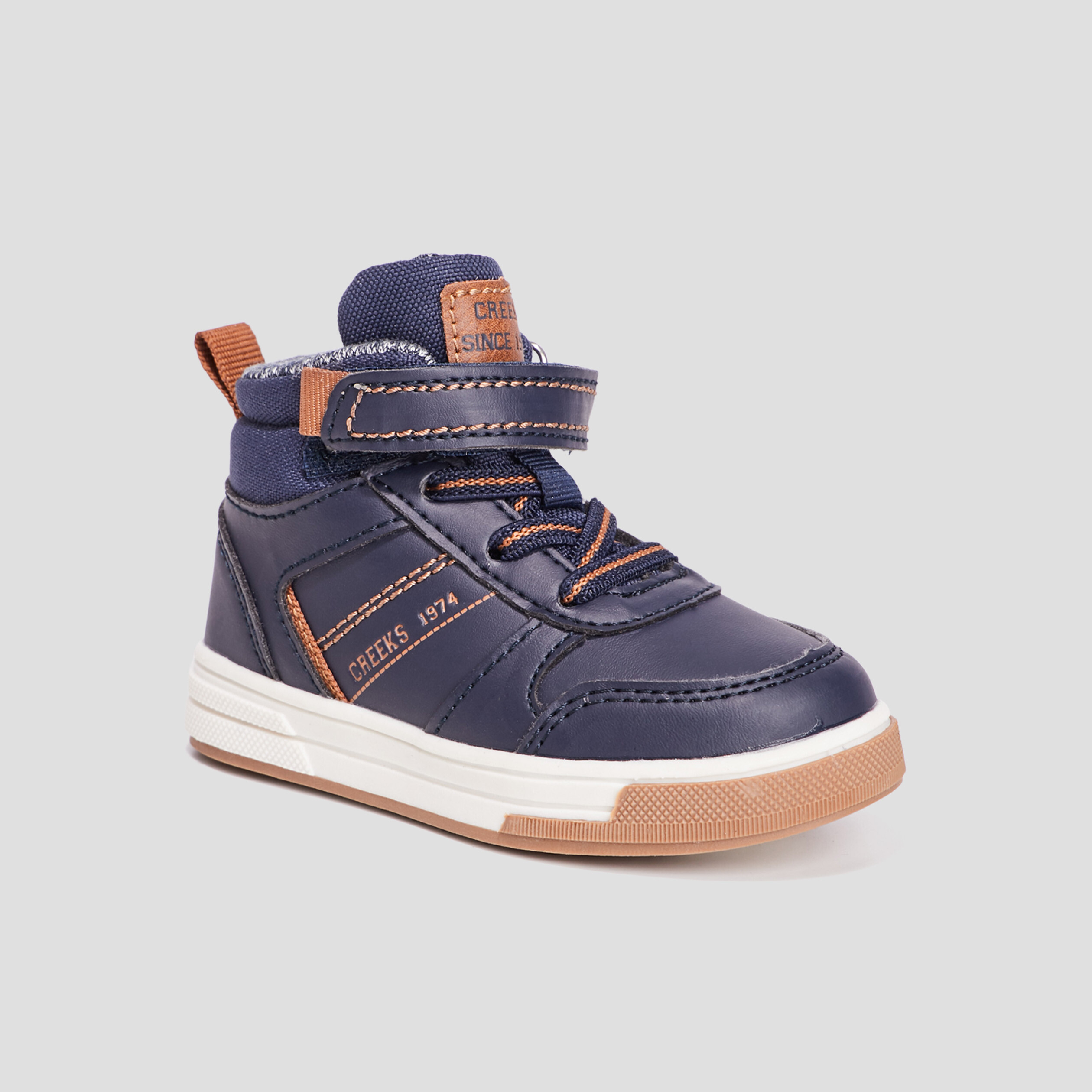 Baskets montantes matelass&eacute;es Creeks bleu b&eacute;b&eacute; gar&ccedil;on