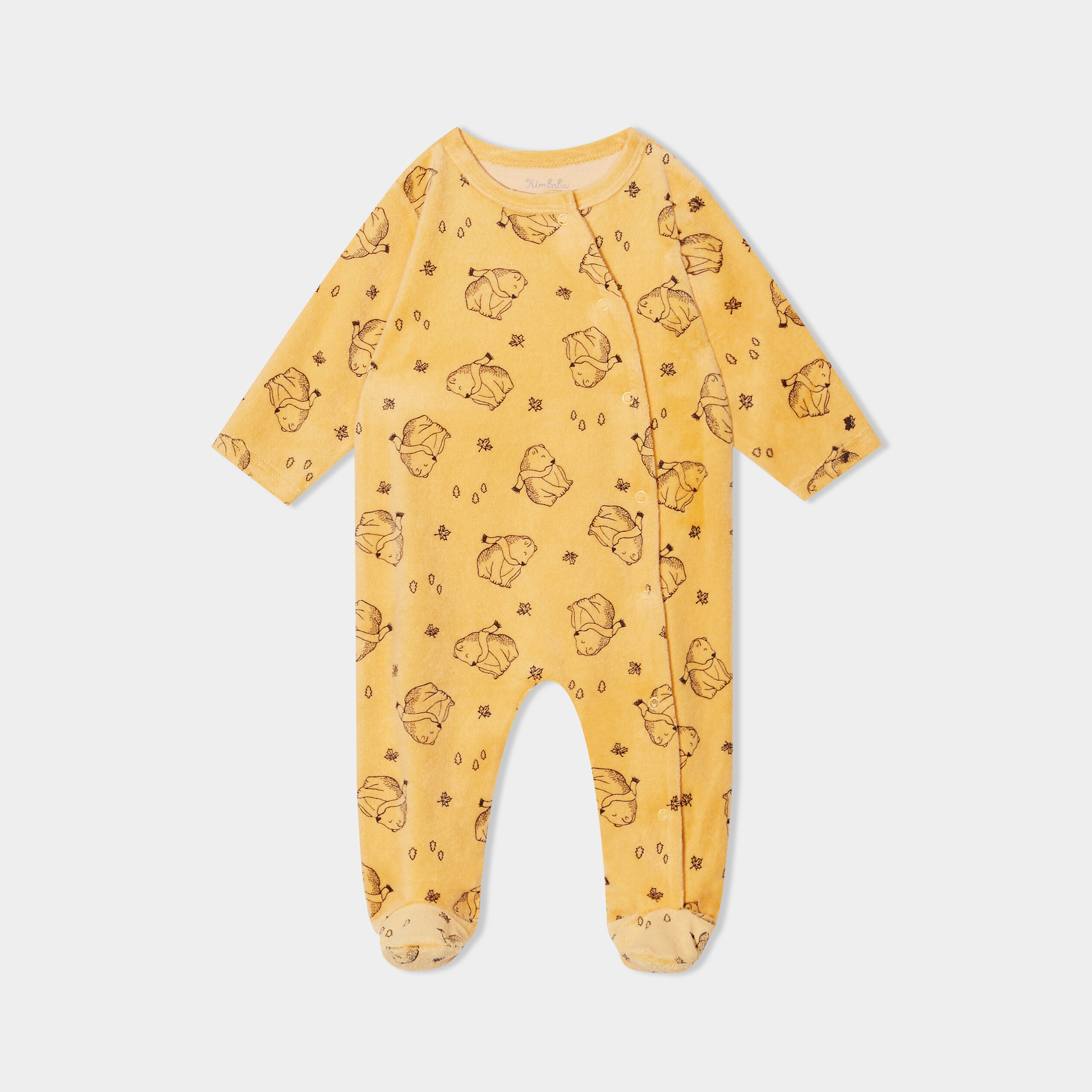 pyjama dors bien col rond effet polaire jaune bebe Pyjama dors-bien col rond effet polaire jaune bébé