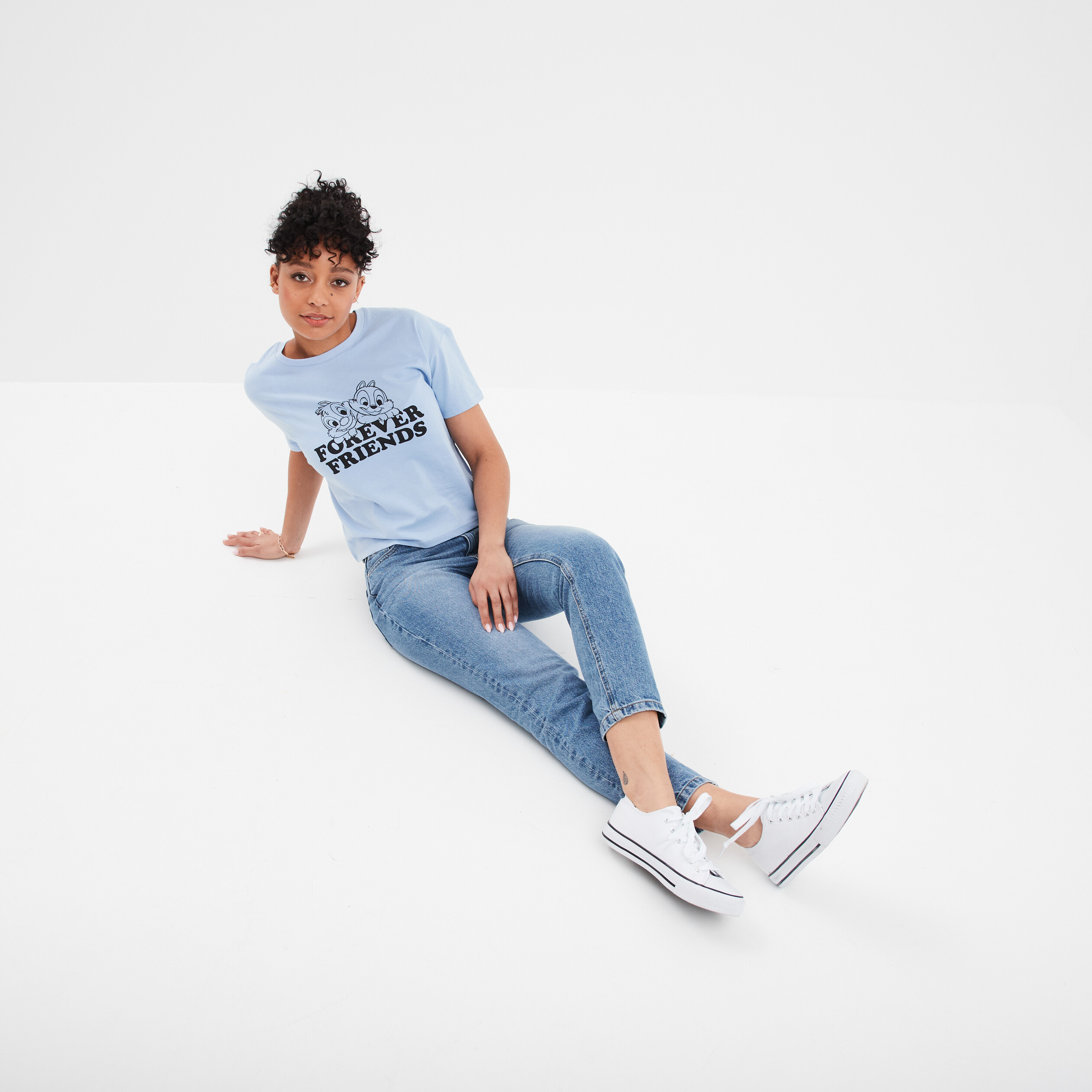 t shirt manches courtes tic et tac bleu ciel femme T-shirt manches courtes Tic et Tac bleu ciel femme