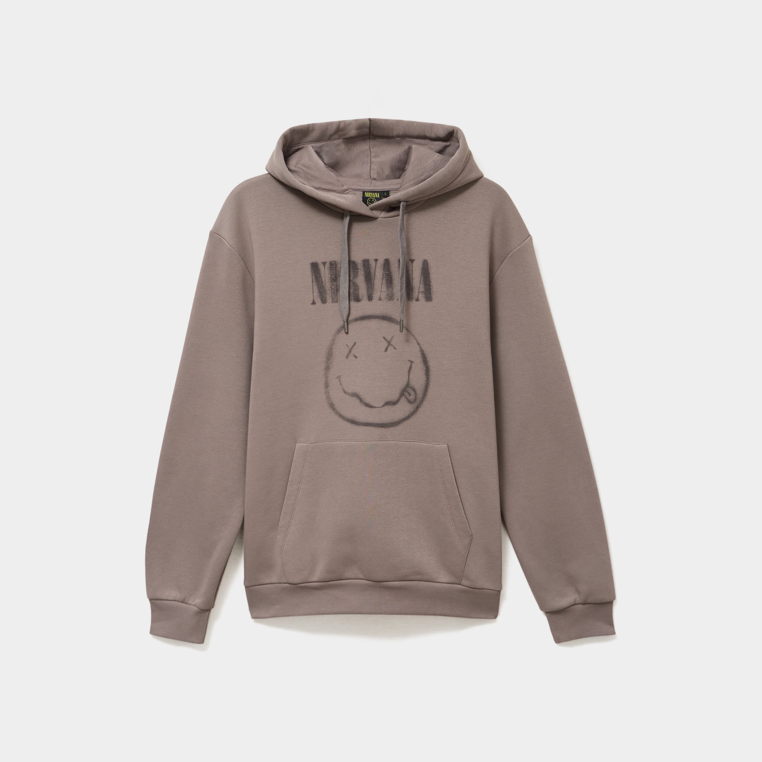 Sweat hoodie molleton 1 poche Nirvana taupe homme